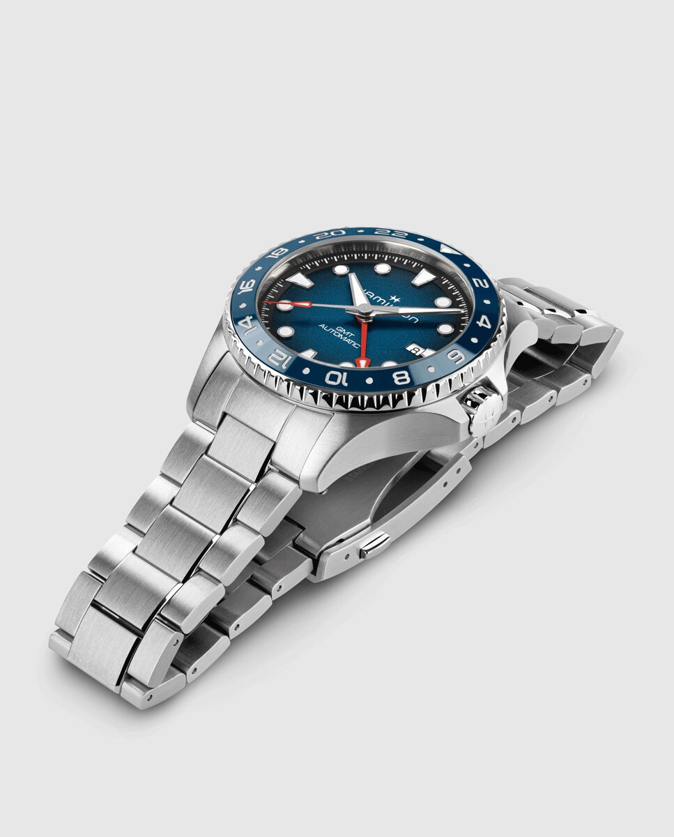 Reloj de hombre automático khaki navy scuba de 43 mm h82535140 de acero con gmt y calendario - Hamilton - Plata Plata-2