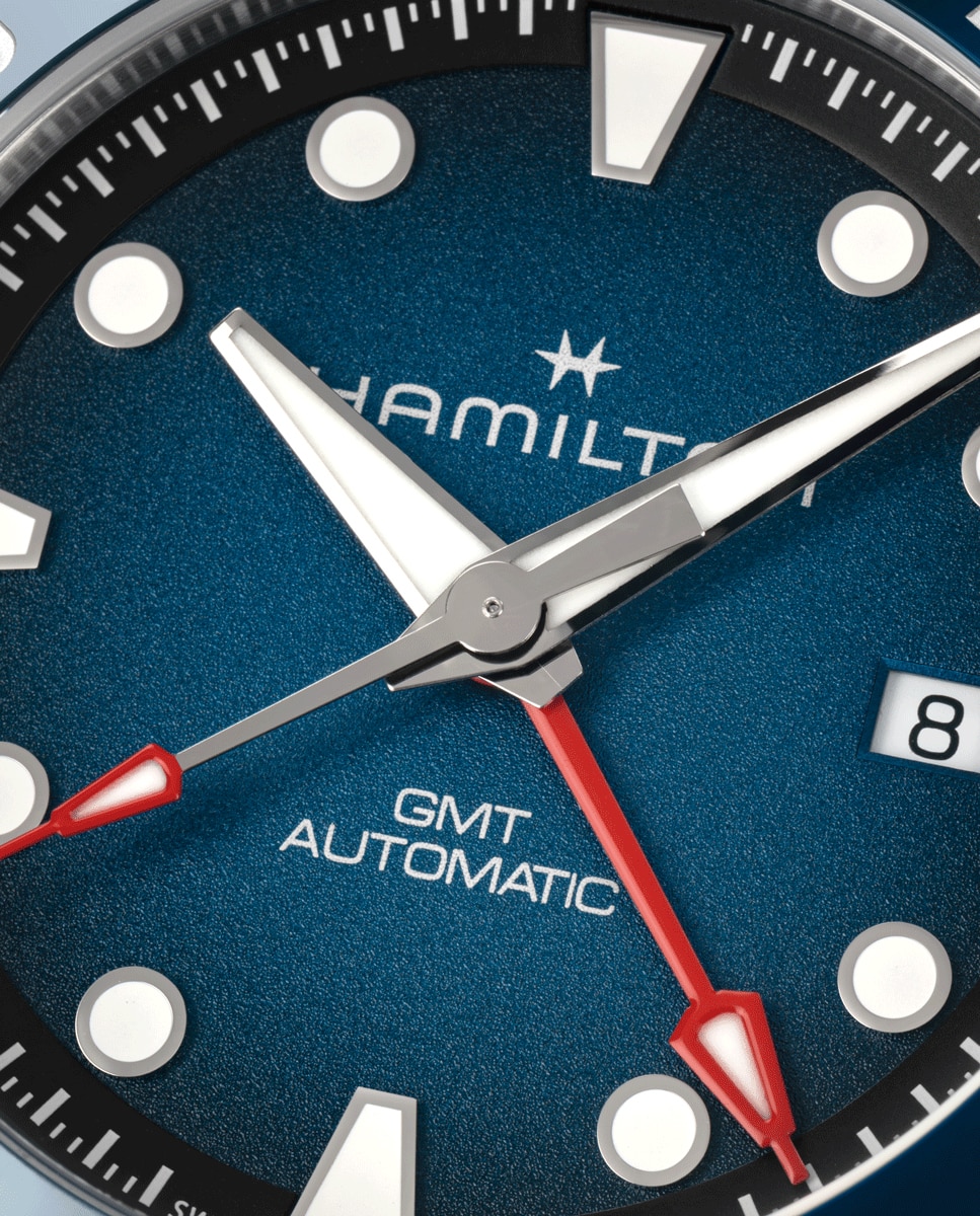 Reloj de hombre automático khaki navy scuba de 43 mm h82535140 de acero con gmt y calendario - Hamilton - Plata Plata-4