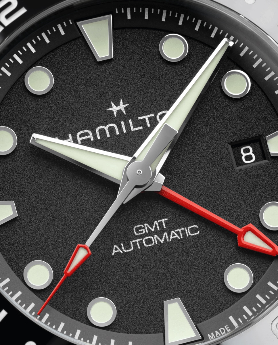 Reloj de hombre automático khaki navy scuba de 43 mm h82555130 de acero con gmt y calendario - Hamilton - Plata Plata-4