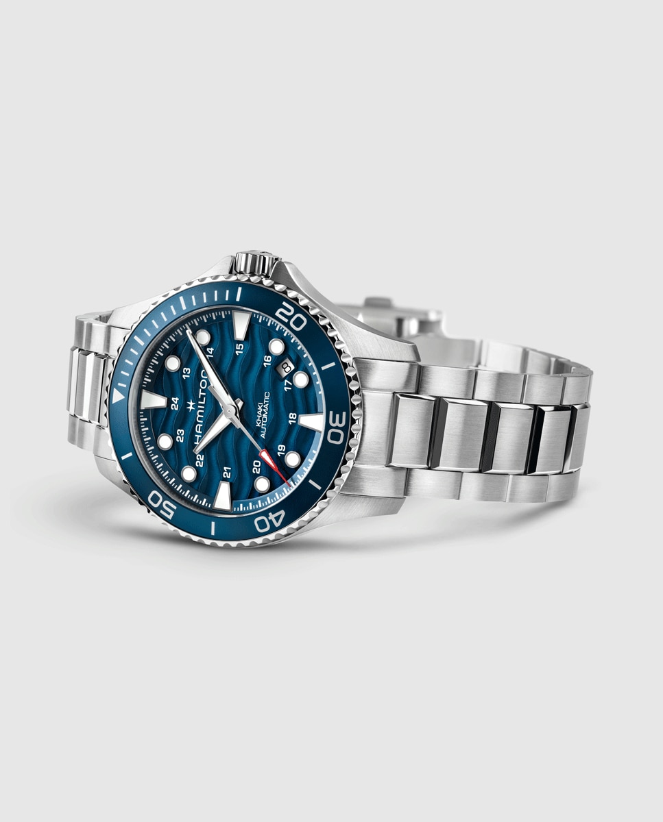Reloj de hombre automático khaki navy scuba de 40 mm h82425140 de acero con calendario - Hamilton - Plata Plata-3