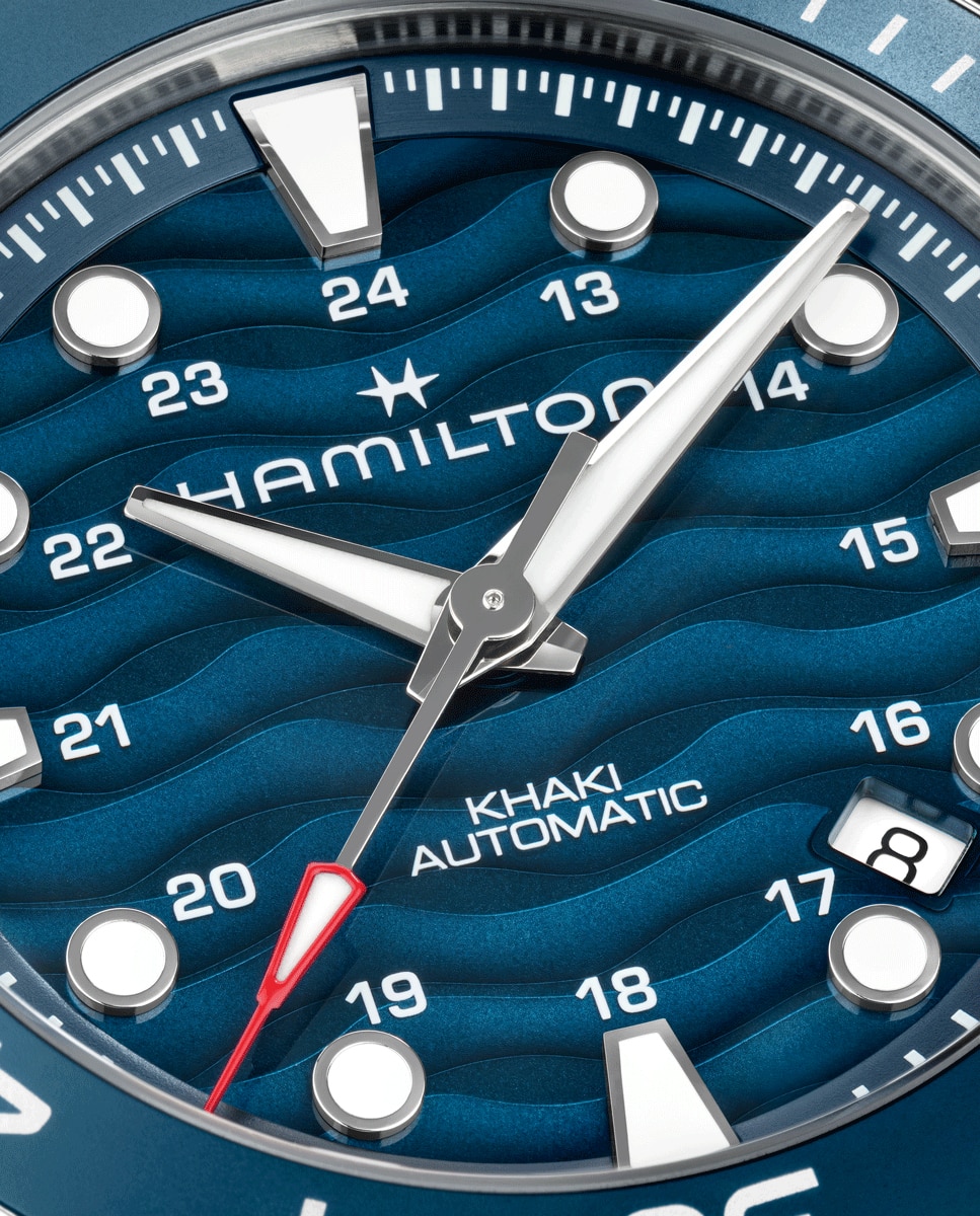 Reloj de hombre automático khaki navy scuba de 40 mm h82425140 de acero con calendario - Hamilton - Plata Plata-4