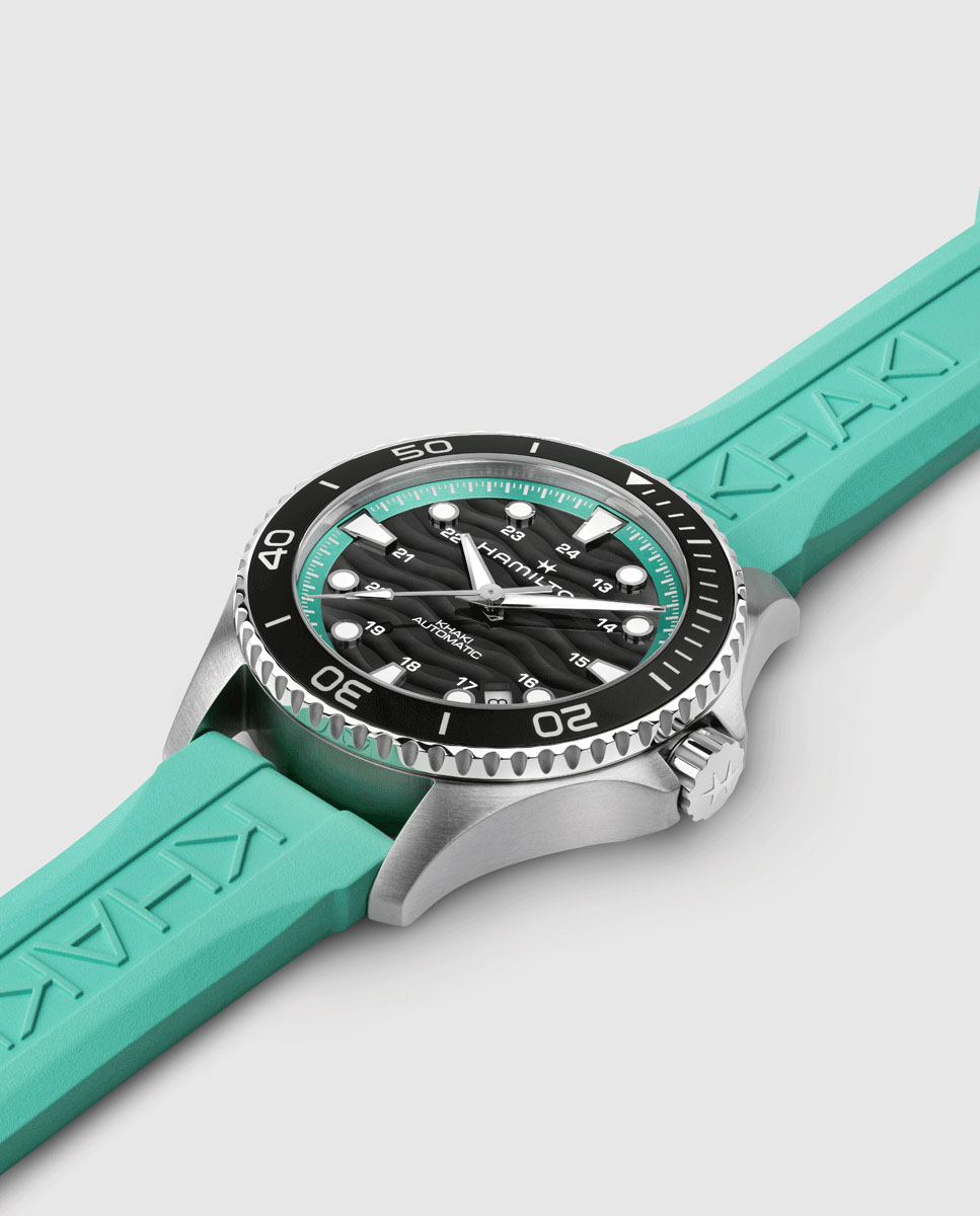 Imagen 3 de Reloj de hombre automático khaki navy scuba de 40 mm h82415331 con calendario y correa de caucho - Hamilton - Turquesa Turquesa