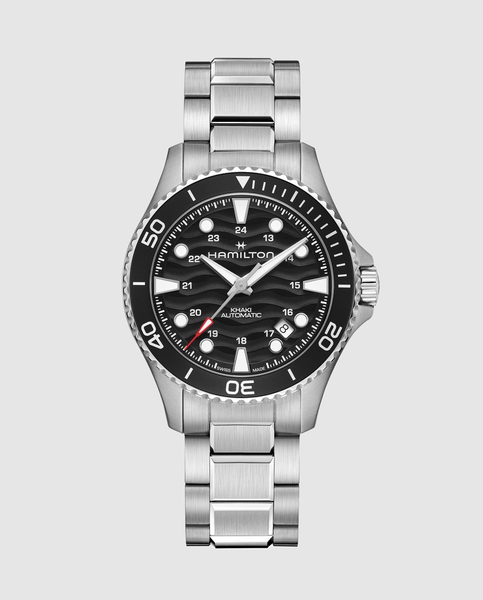Imagen 0 de Reloj de hombre automático khaki navy scuba de 40 mm h82415130 de acero con calendario Plata