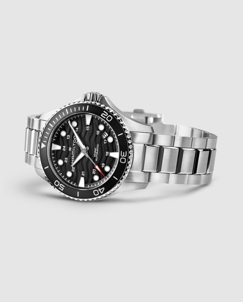 Reloj de hombre automático khaki navy scuba de 40 mm h82415130 de acero con calendario - Hamilton - Plata Plata-3