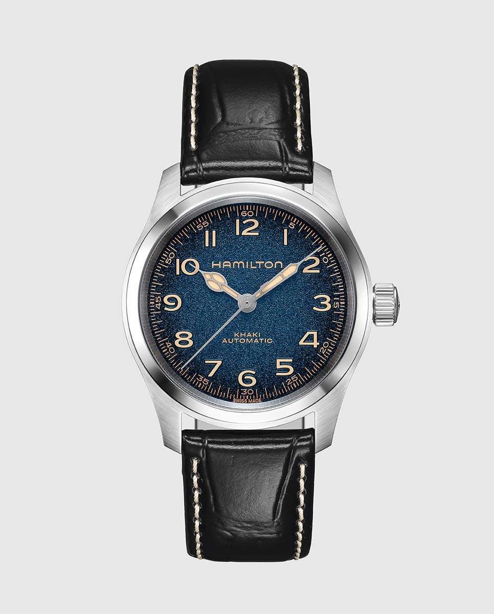 Imagen 0 de Reloj de hombre automático khaki field murph de 38 mm h70405740 con correa de piel Negro