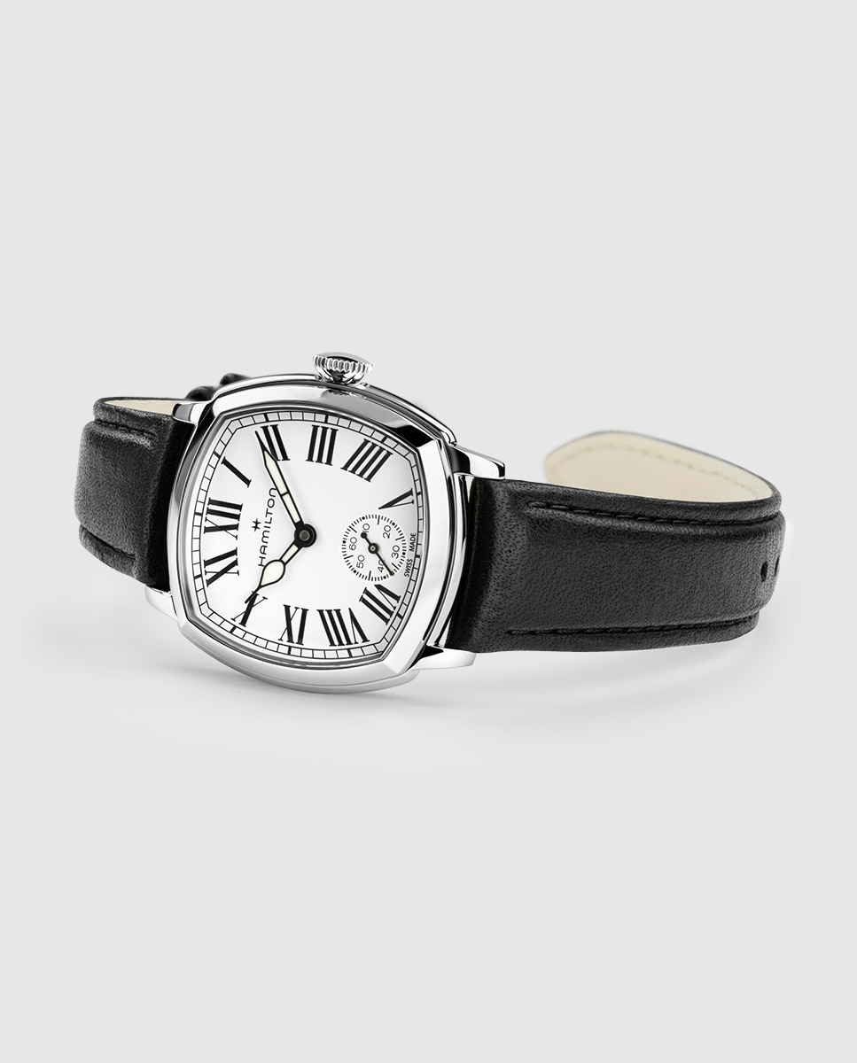 Imagen 3 de Reloj de mujer mecánico american classic cushion de 30 mm h36109710 con correa de piel - Hamilton - Negro Negro