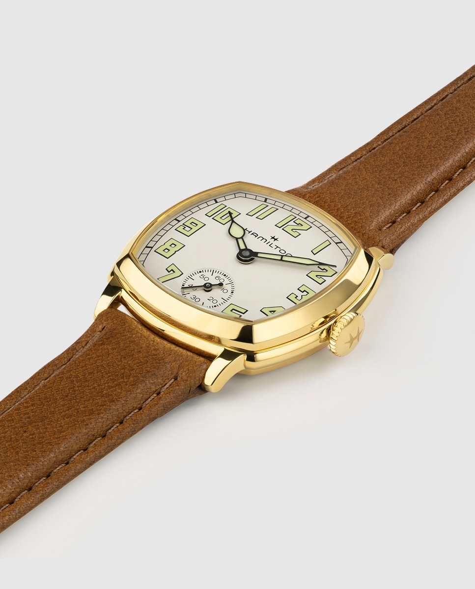 Imagen 2 de Reloj de mujer mecánico american classic cushion de 30 mm h36119520 con correa de piel - Hamilton - Marrón Marrón