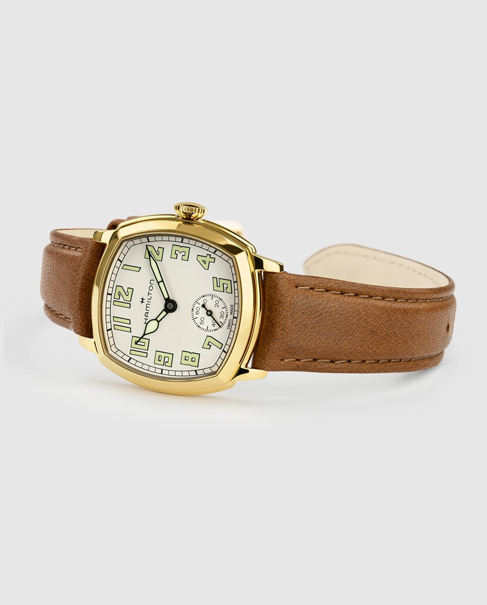 Imagen 3 de Reloj de mujer mecánico american classic cushion de 30 mm h36119520 con correa de piel - Hamilton - Marrón Marrón