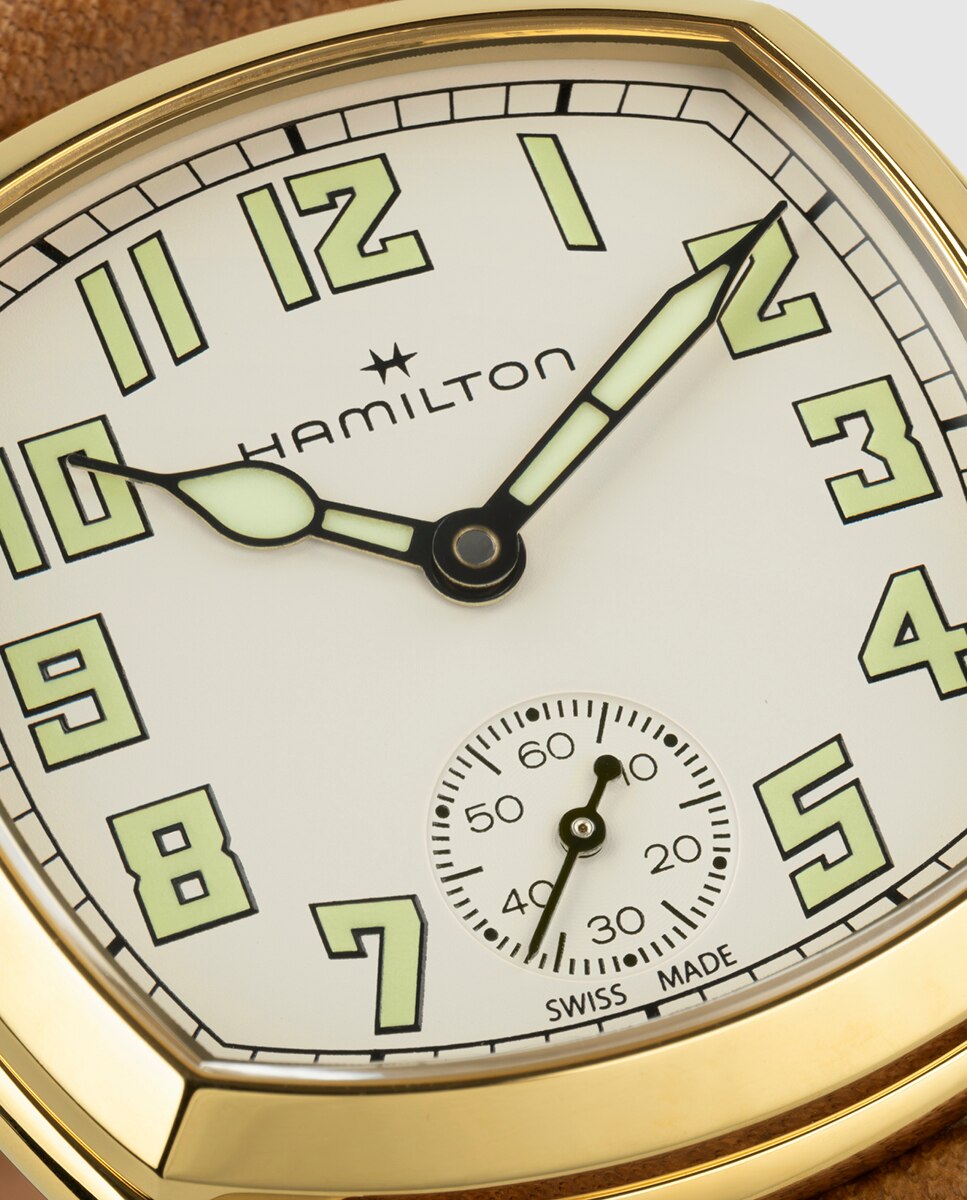 Imagen 4 de Reloj de mujer mecánico american classic cushion de 30 mm h36119520 con correa de piel - Hamilton - Marrón Marrón