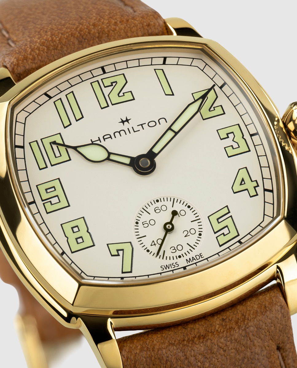 Imagen 5 de Reloj de mujer mecánico american classic cushion de 30 mm h36119520 con correa de piel - Hamilton - Marrón Marrón