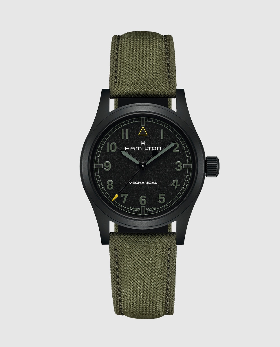 Imagen 1 de Reloj de hombre mecánico khaki field call of duty de 38 mm h69469930 con correa textil Verde militar