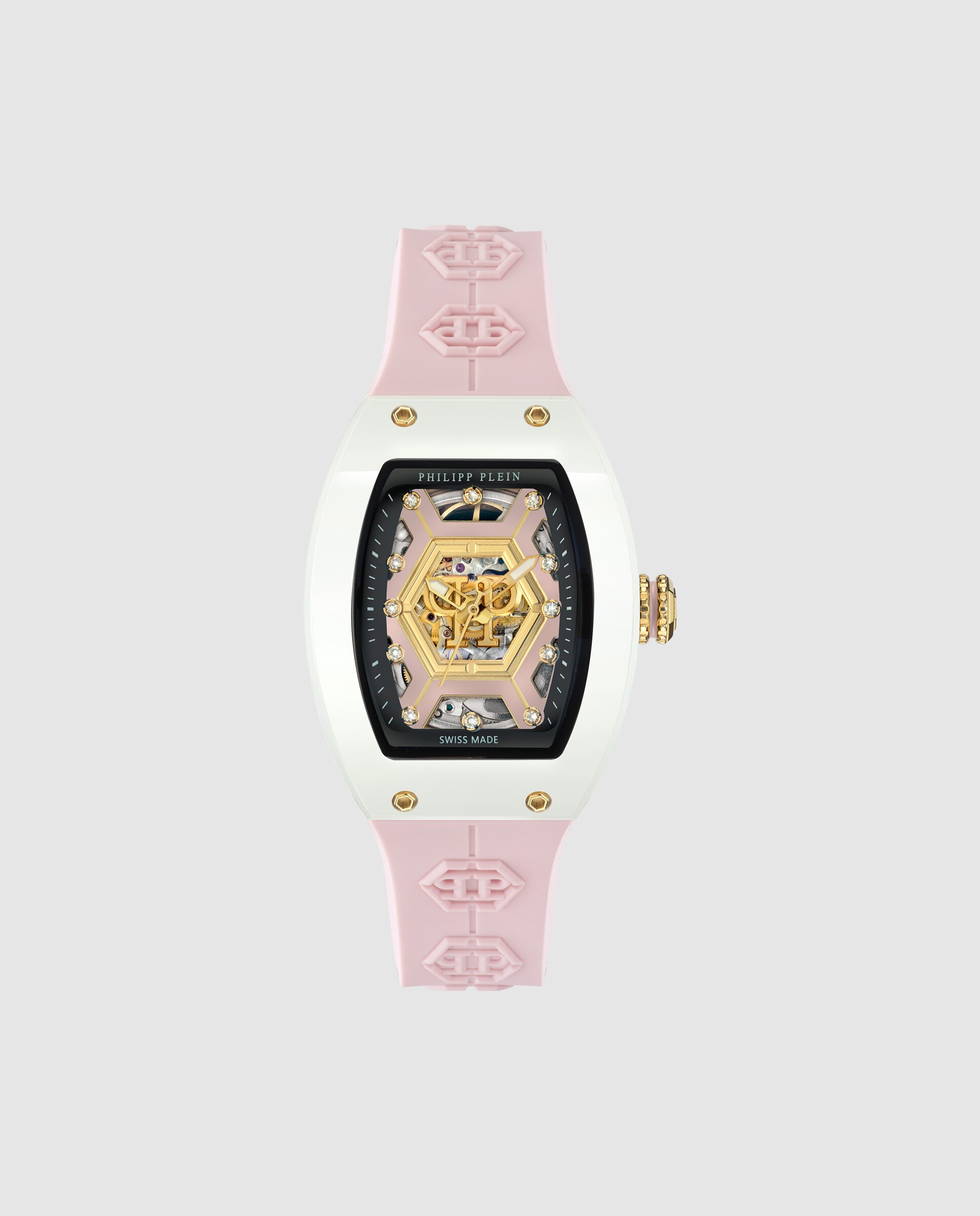 Imagen 0 de Reloj de mujer crypto queen pw3ba0423 automático de silicona y correa rosa Rosa