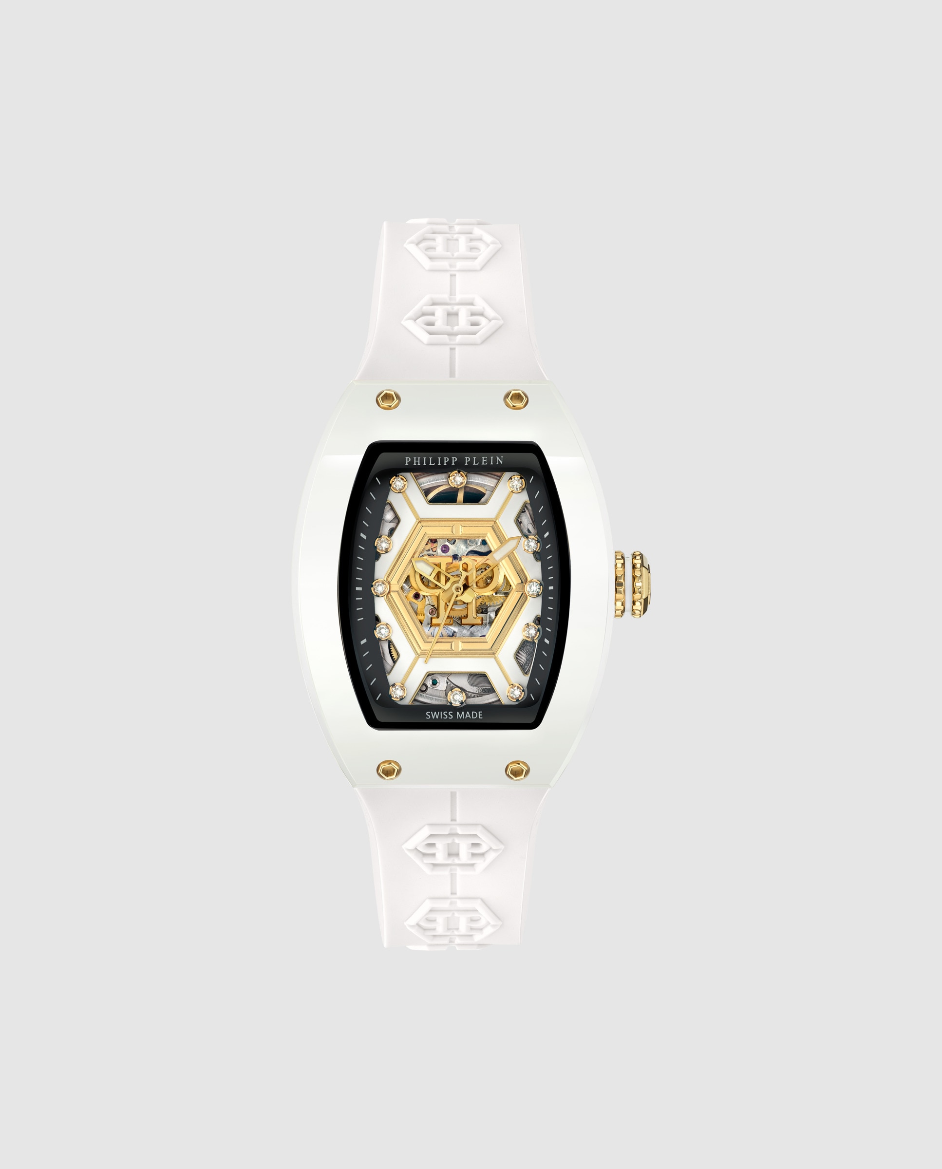Imagen 0 de Reloj de mujer crypto queen pw3ba0523 automático de silicona y correa blanca Blanco