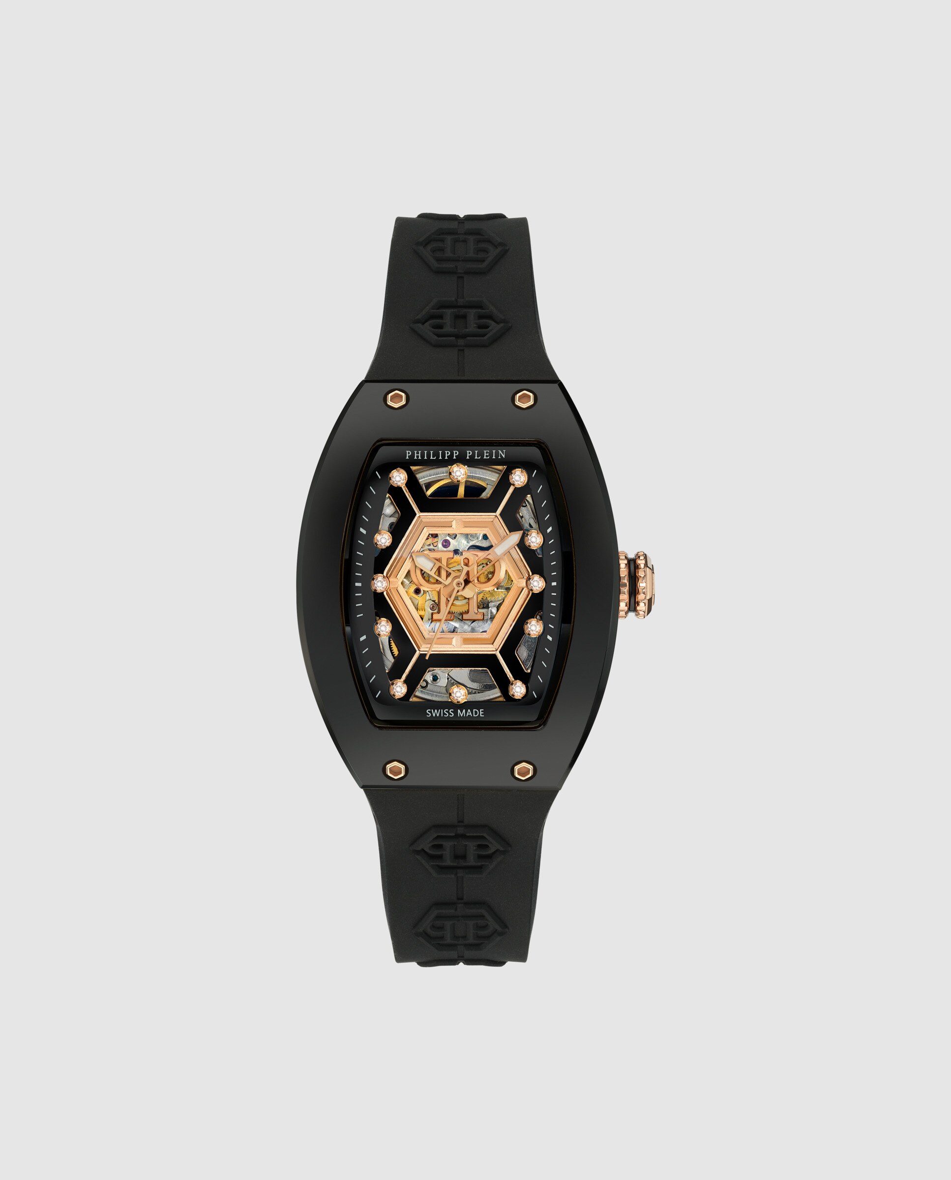 Imagen 0 de Reloj de mujer crypto queen pw3ba0623 automático de silicona y correa negra Negro