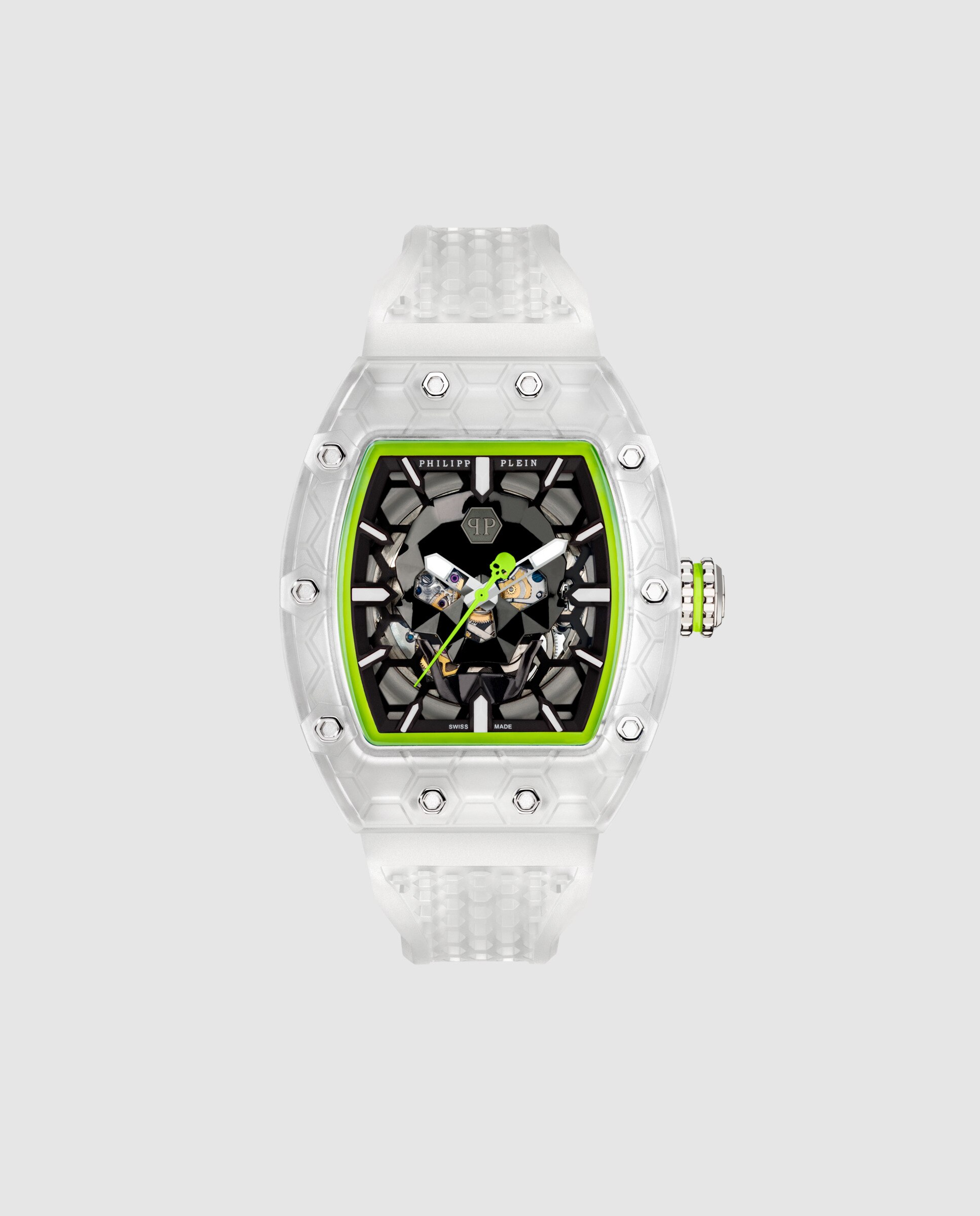 Imagen 0 de Reloj de hombre crypto king pwqaa0123 automático de pu transparente y correa blanca Blanco