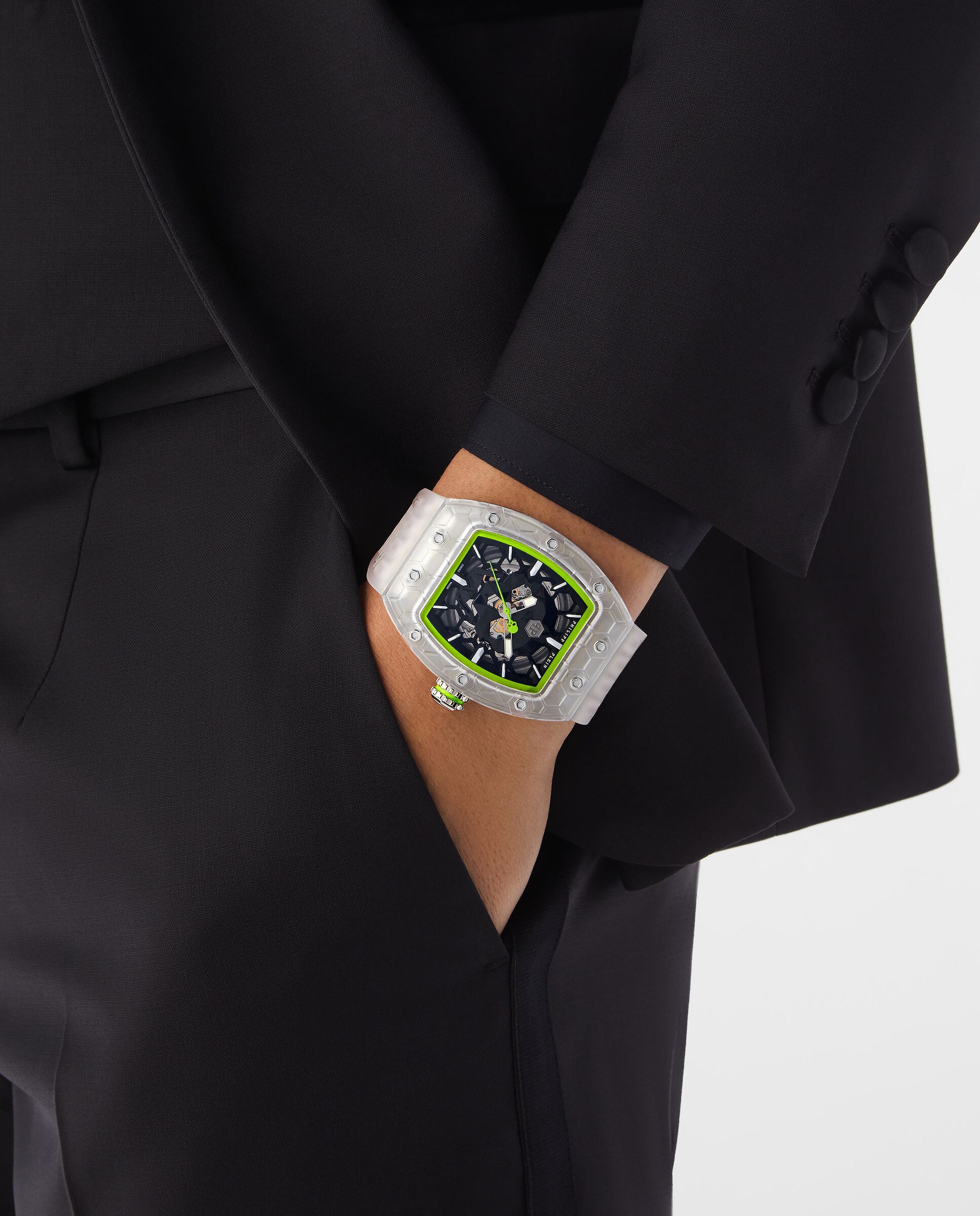 Reloj de hombre crypto king pwqaa0123 automático de pu transparente y correa blanca - Philipp Plein - Blanco Blanco-2