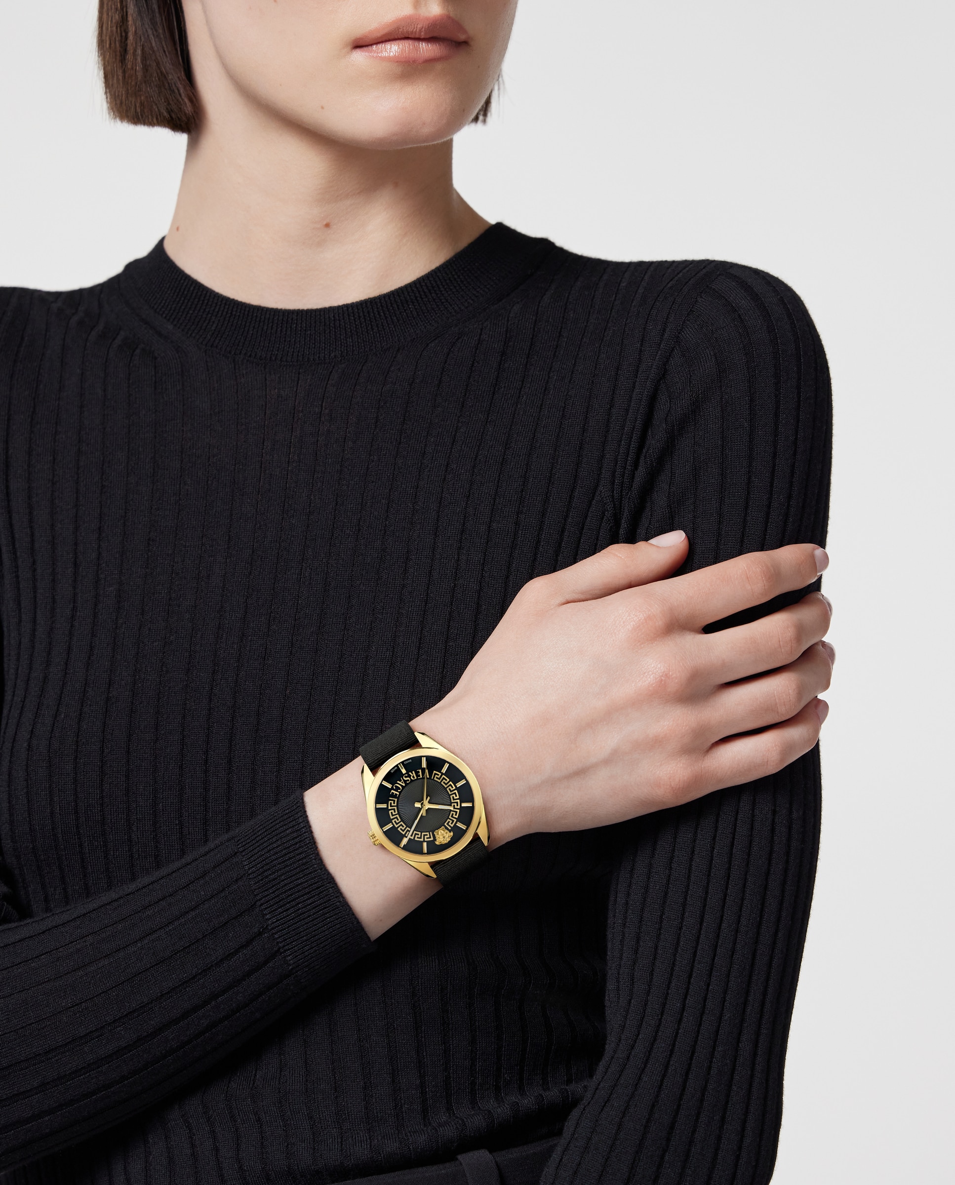 Reloj de mujer New v-circle VE8A00224 de textil y correa negra - Versace - Negro Negro-4