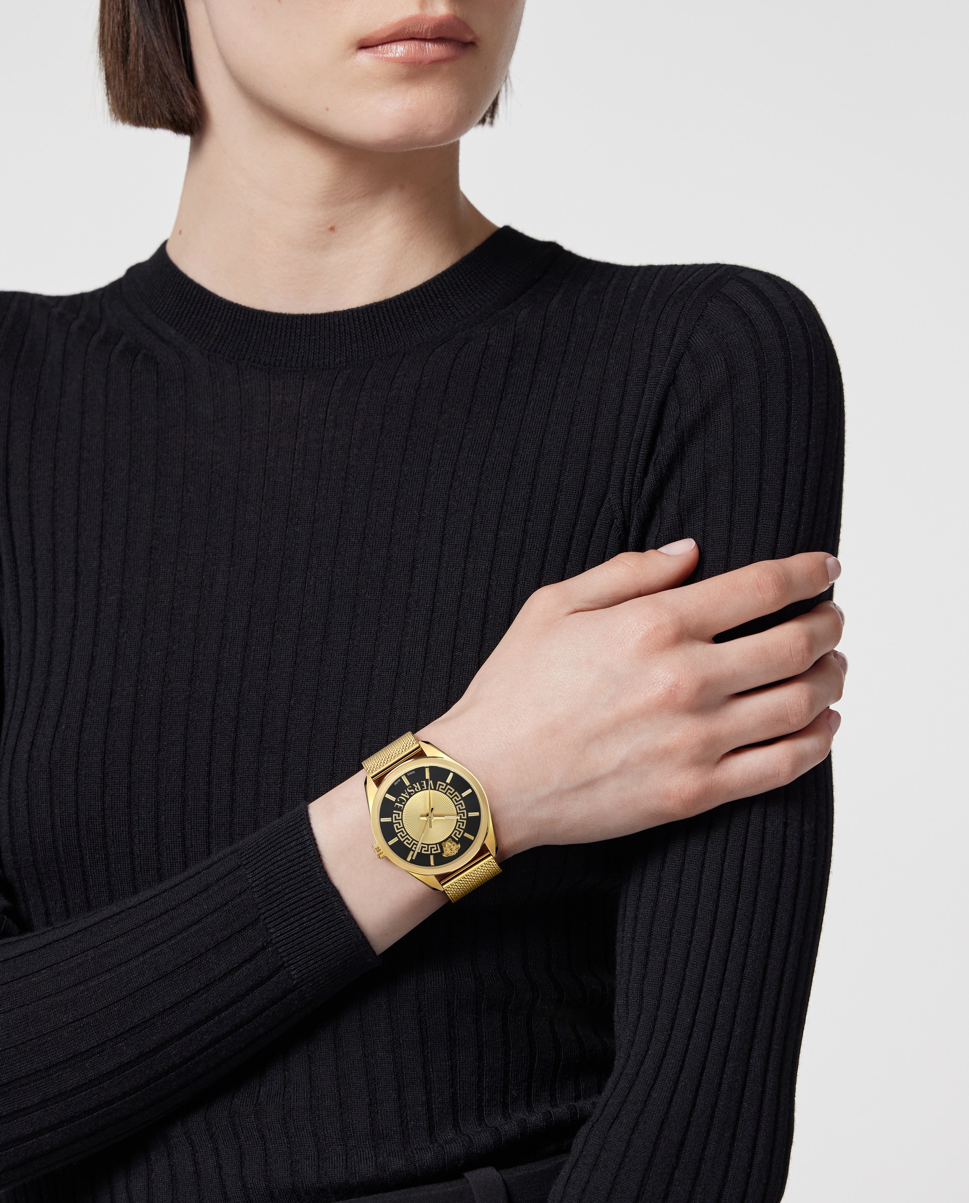 Reloj de mujer New v-circle VE8A00424 de acero y correa dorada - Versace - Oro Oro-4