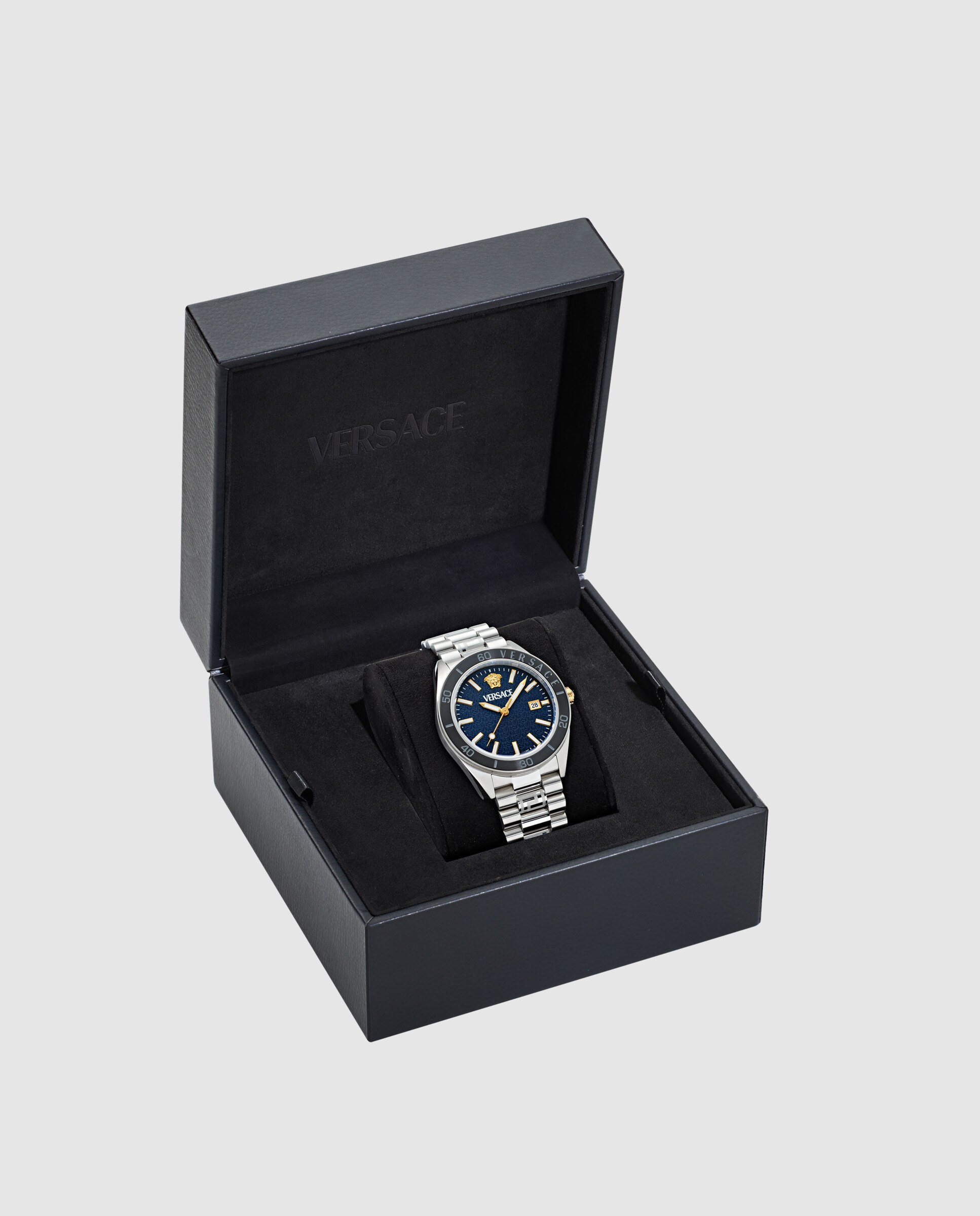 Reloj de hombre timeless v dome ve8e00324 de acero y correa plateada/gris - Versace - Plata Plata-5
