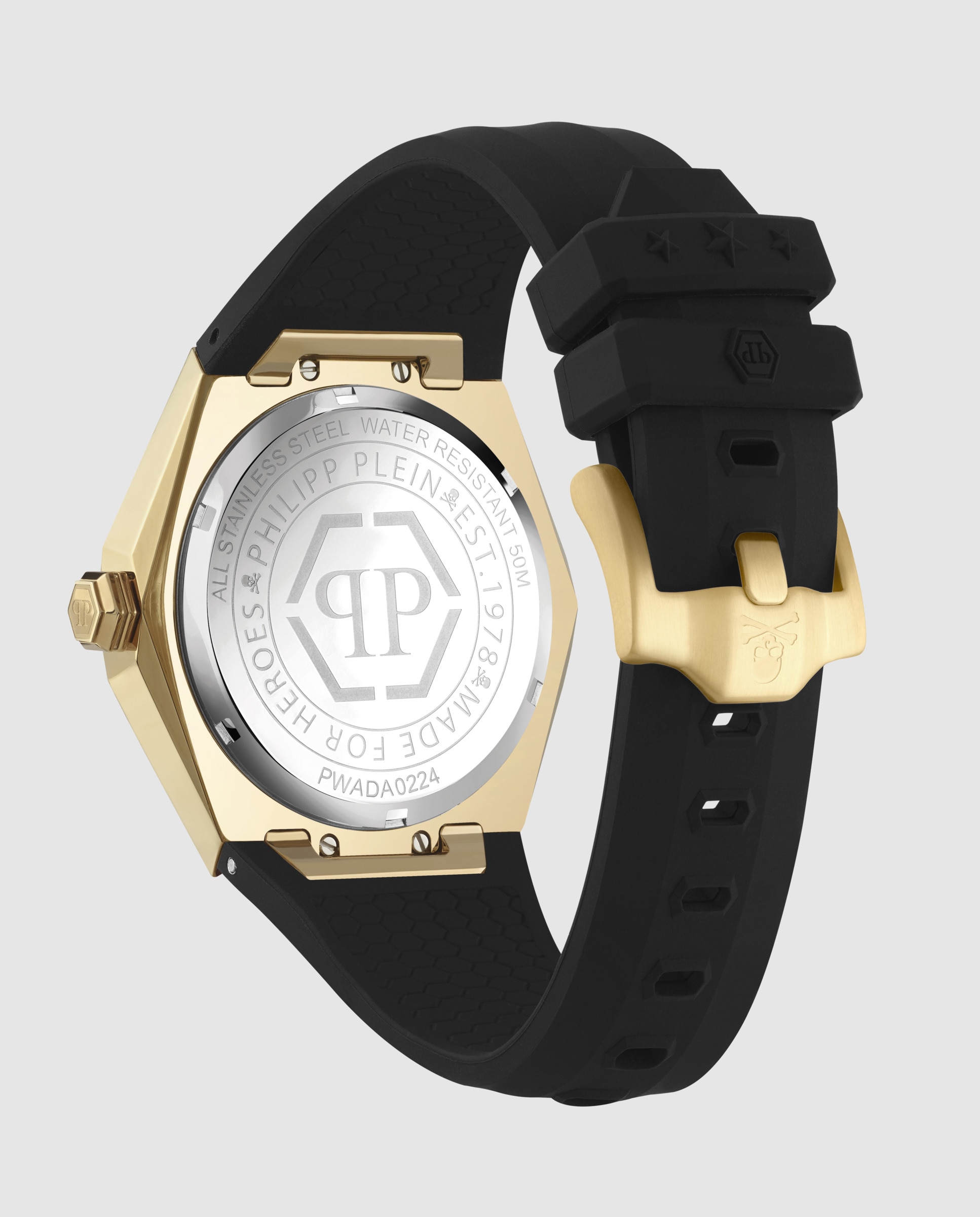 Reloj de mujer $kull spikes lady pwada0224 de silicona y correa negra - Philipp Plein - Negro Negro-3
