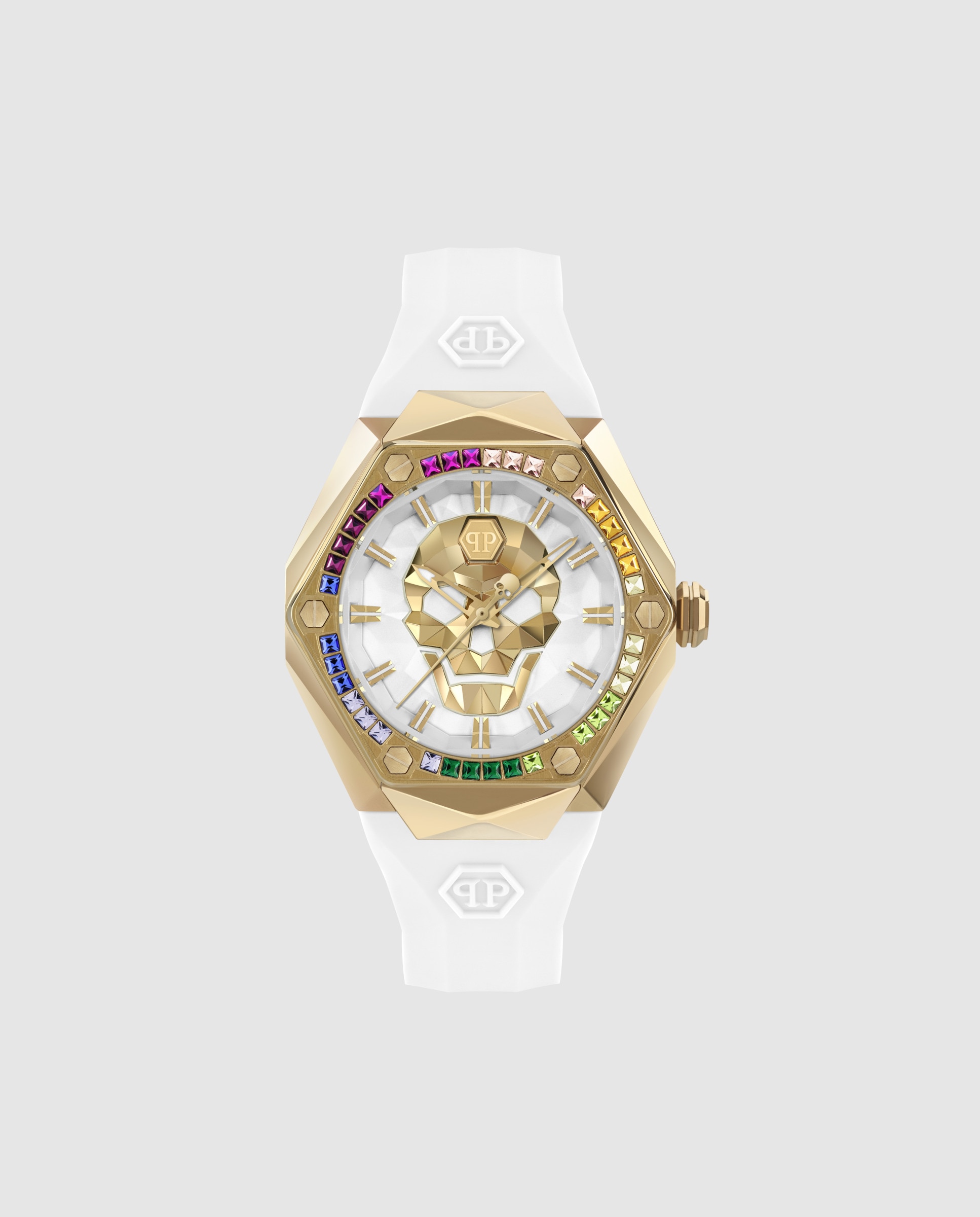 Reloj de mujer $kull spikes lady pwada0324 de silicona y correa blanca - Philipp Plein - Blanco Blanco-1