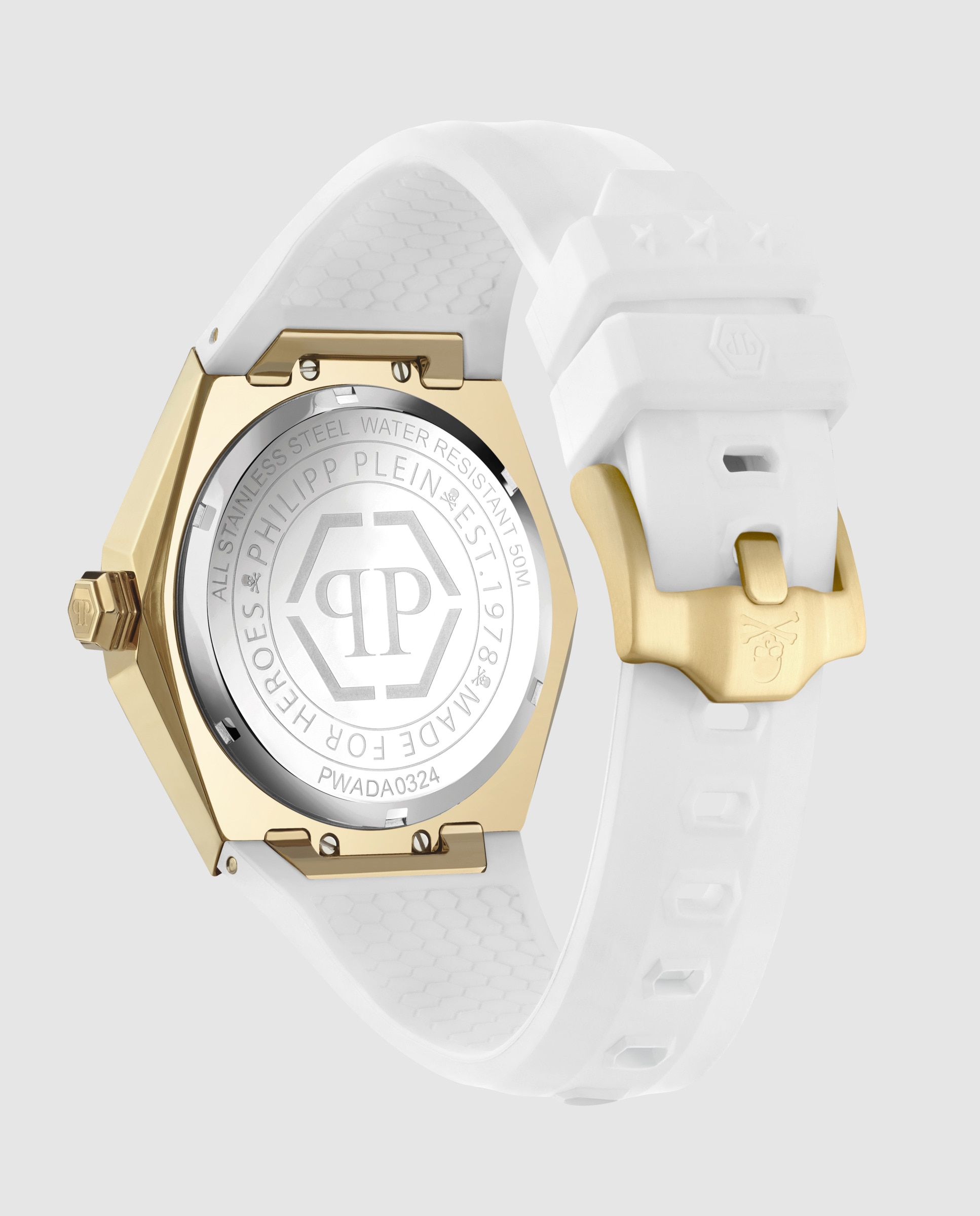 Reloj de mujer $kull spikes lady pwada0324 de silicona y correa blanca - Philipp Plein - Blanco Blanco-3