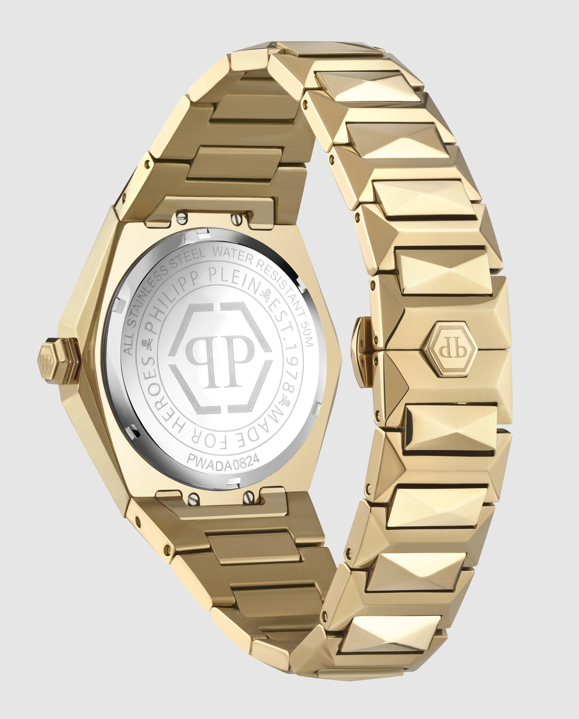 Reloj de mujer $kull spikes lady pwada0524 de acero y correa dorada - Philipp Plein - Oro Oro-3