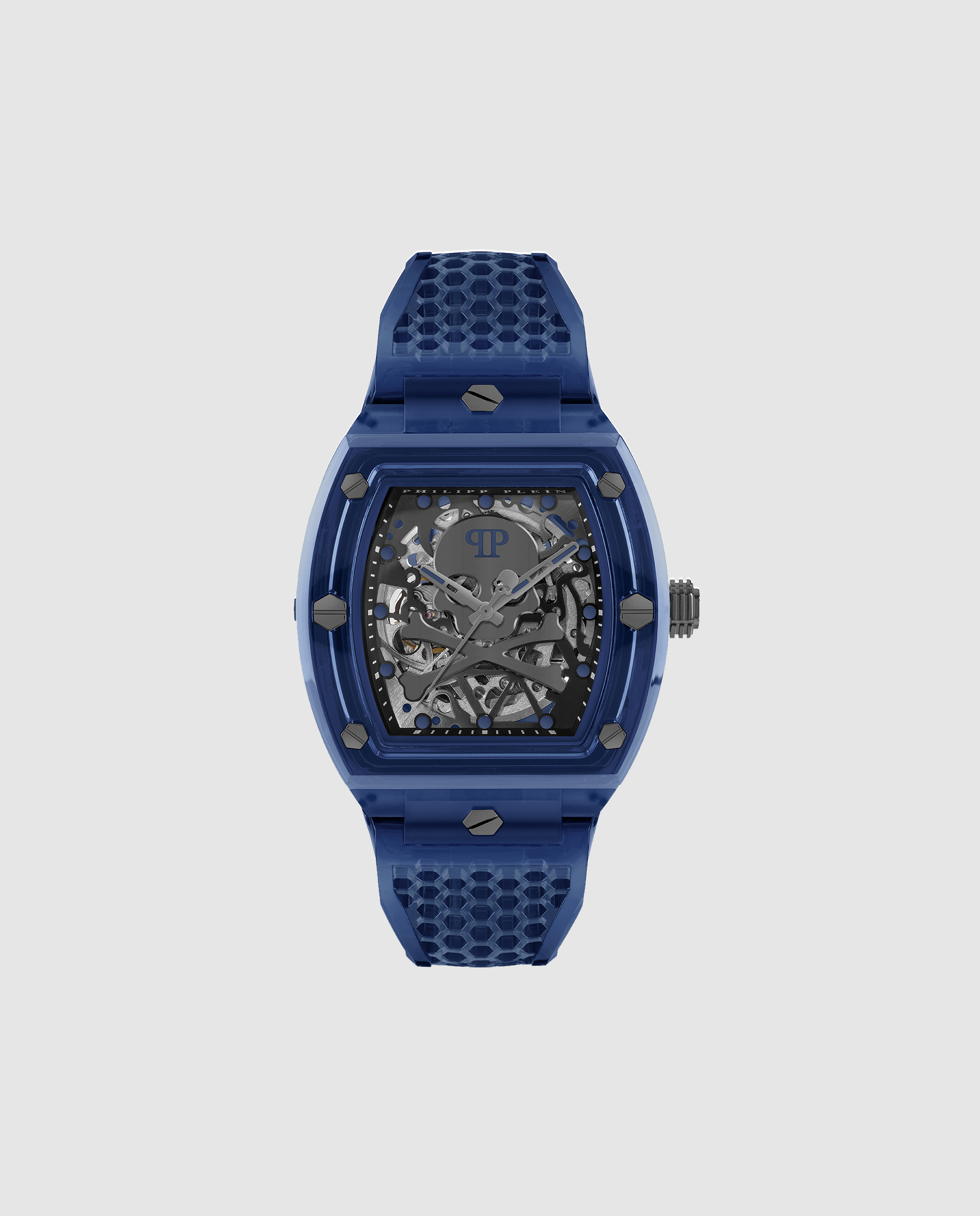 Reloj de hombre The $keleton crystal PWPTA0324 automático de poliuretano y correa azul Azul-1
