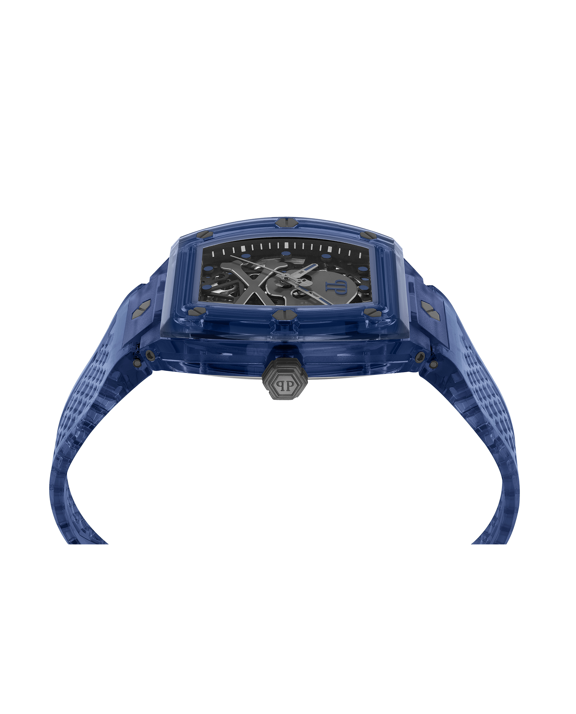 Reloj de hombre The $keleton crystal PWPTA0324 automático de poliuretano y correa azul Azul-3