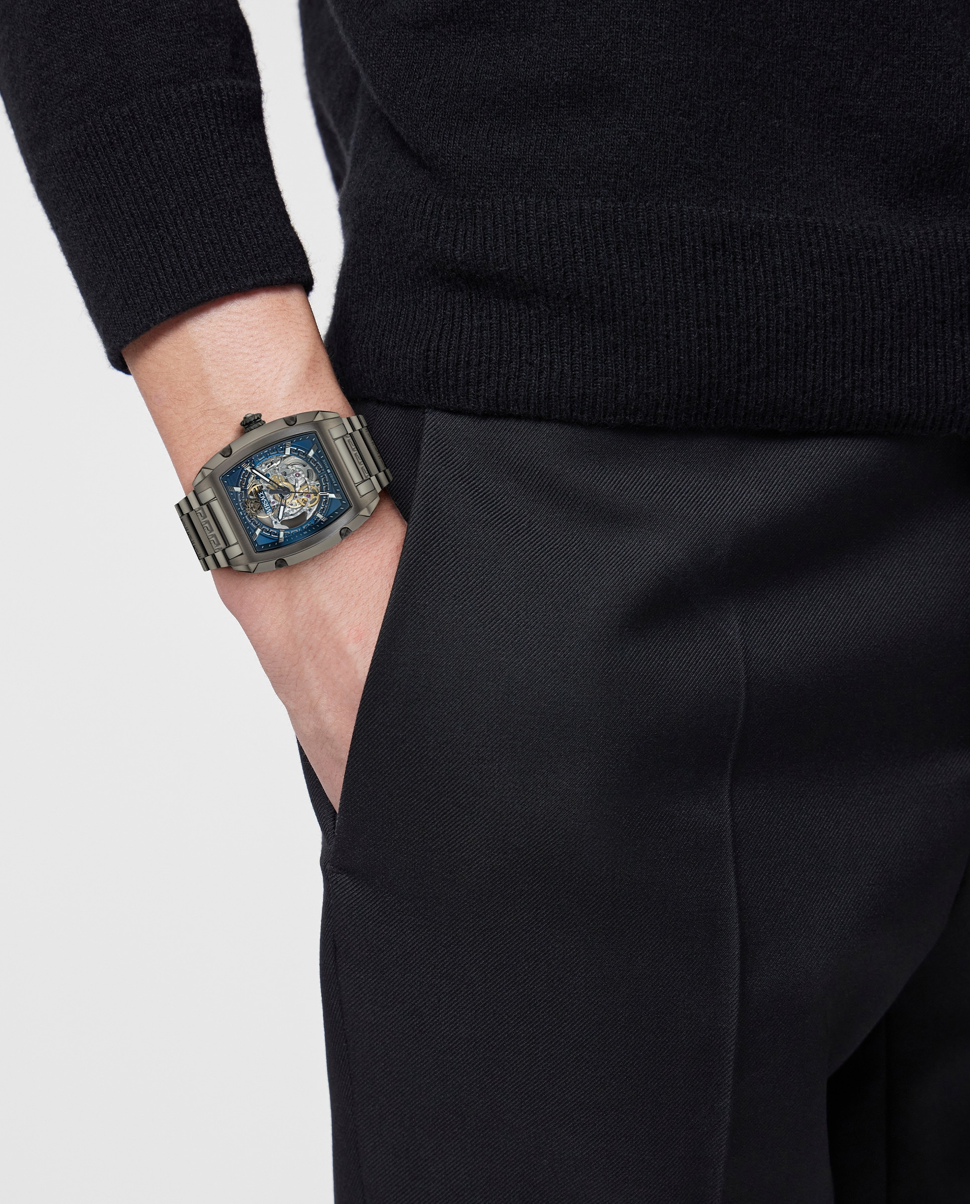 Reloj de hombre Dominus sktl VE9J00224 automático de acero y correa - Versace - Gris Gris-5