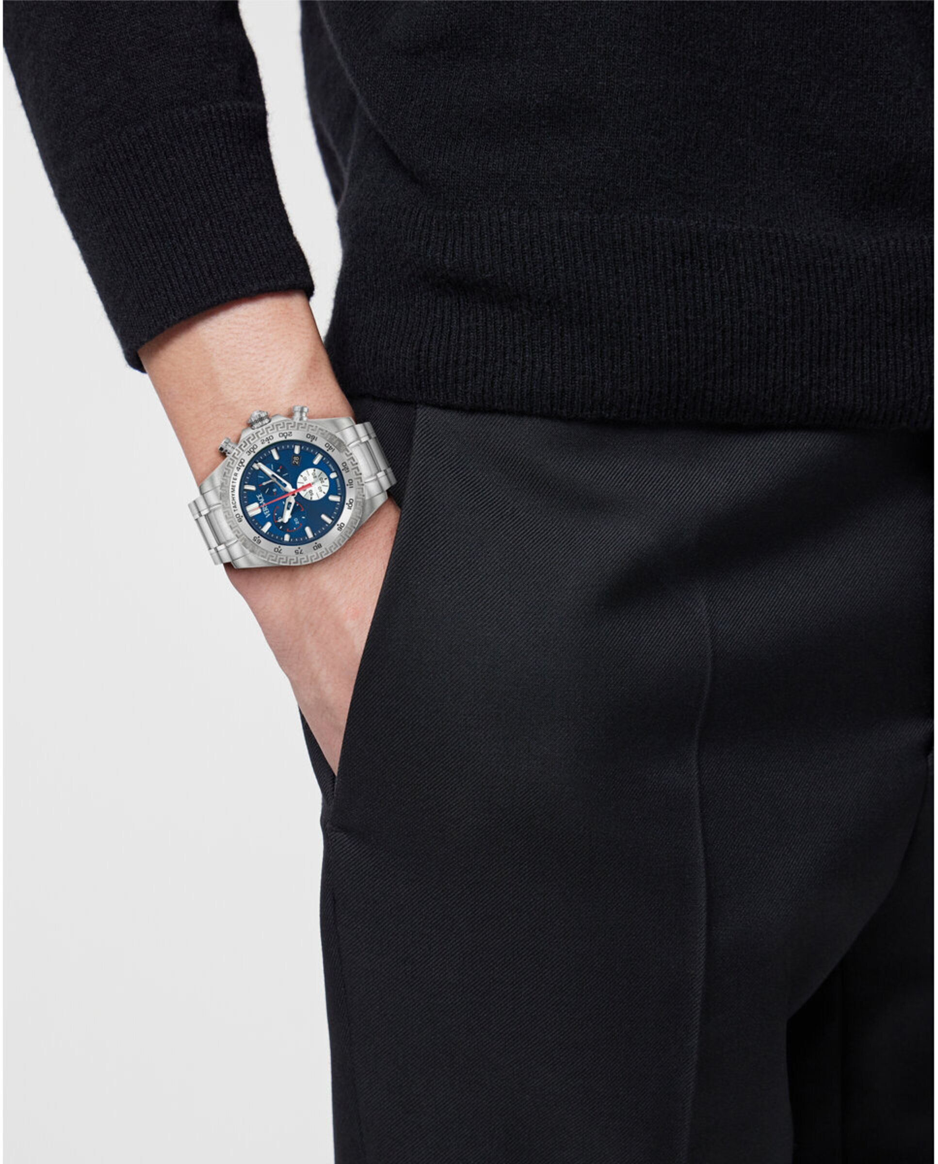 Reloj de hombre chrono x ve9k00324 de acero y correa plateada/gris - Versace - Plata Plata-4