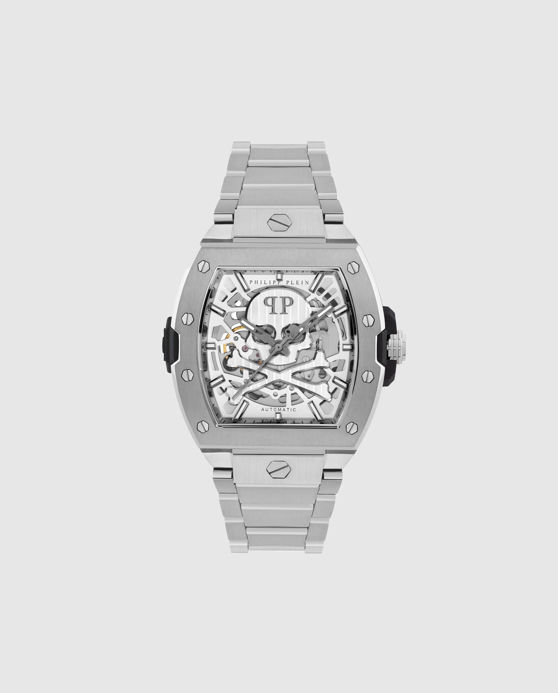 Imagen 0 de Reloj de hombre the skeleton restyle pwjfa0425 automático de acero y correa plateada/gris Plata