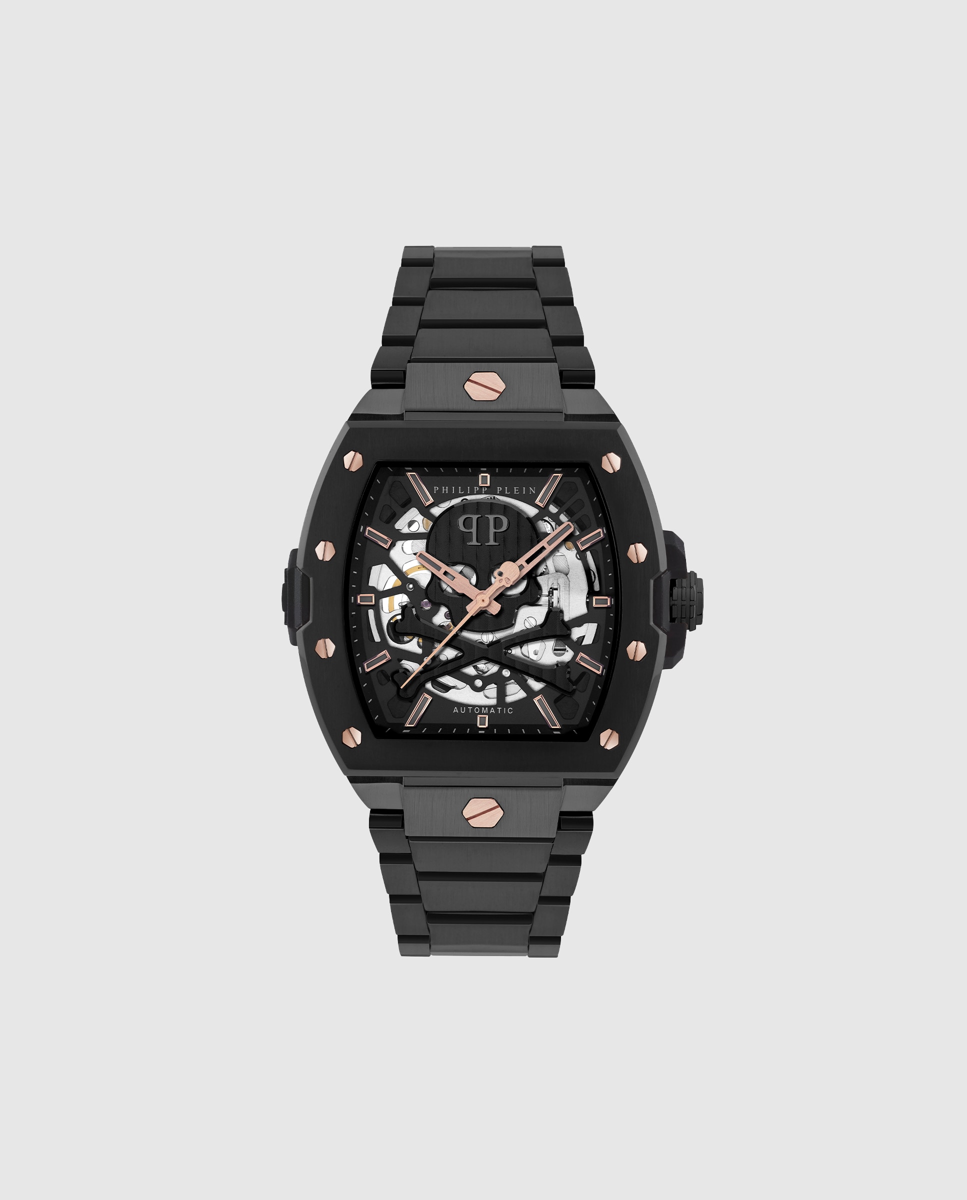 Philipp Plein - Reloj de hombre The skeleton restyle PWJFA0725 automático de acero y correa negra.
