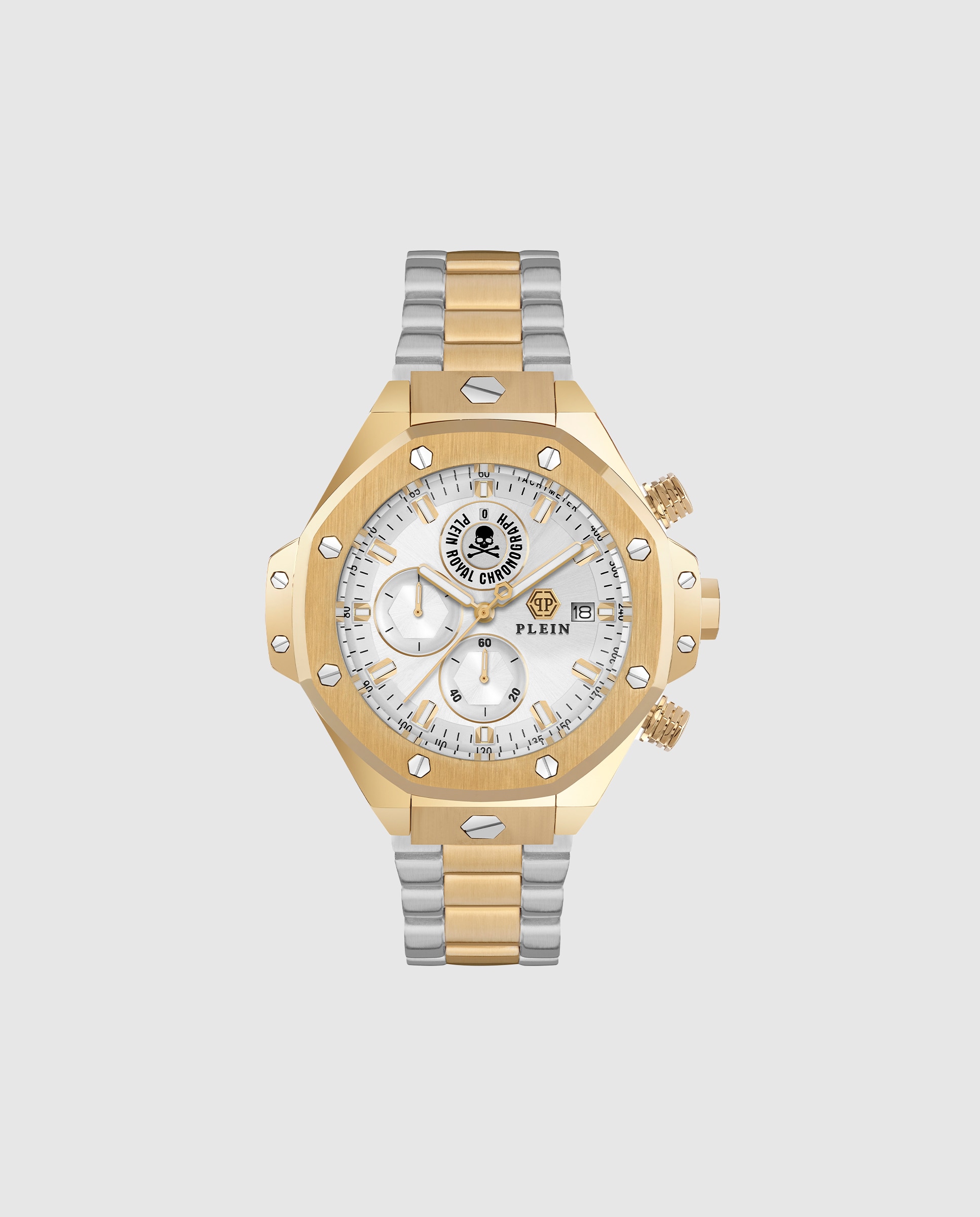 Relógio Plein Chr Royal Sport Pwlfa0525 de Aço e Bracelete Prateada/cinzento Prata-1
