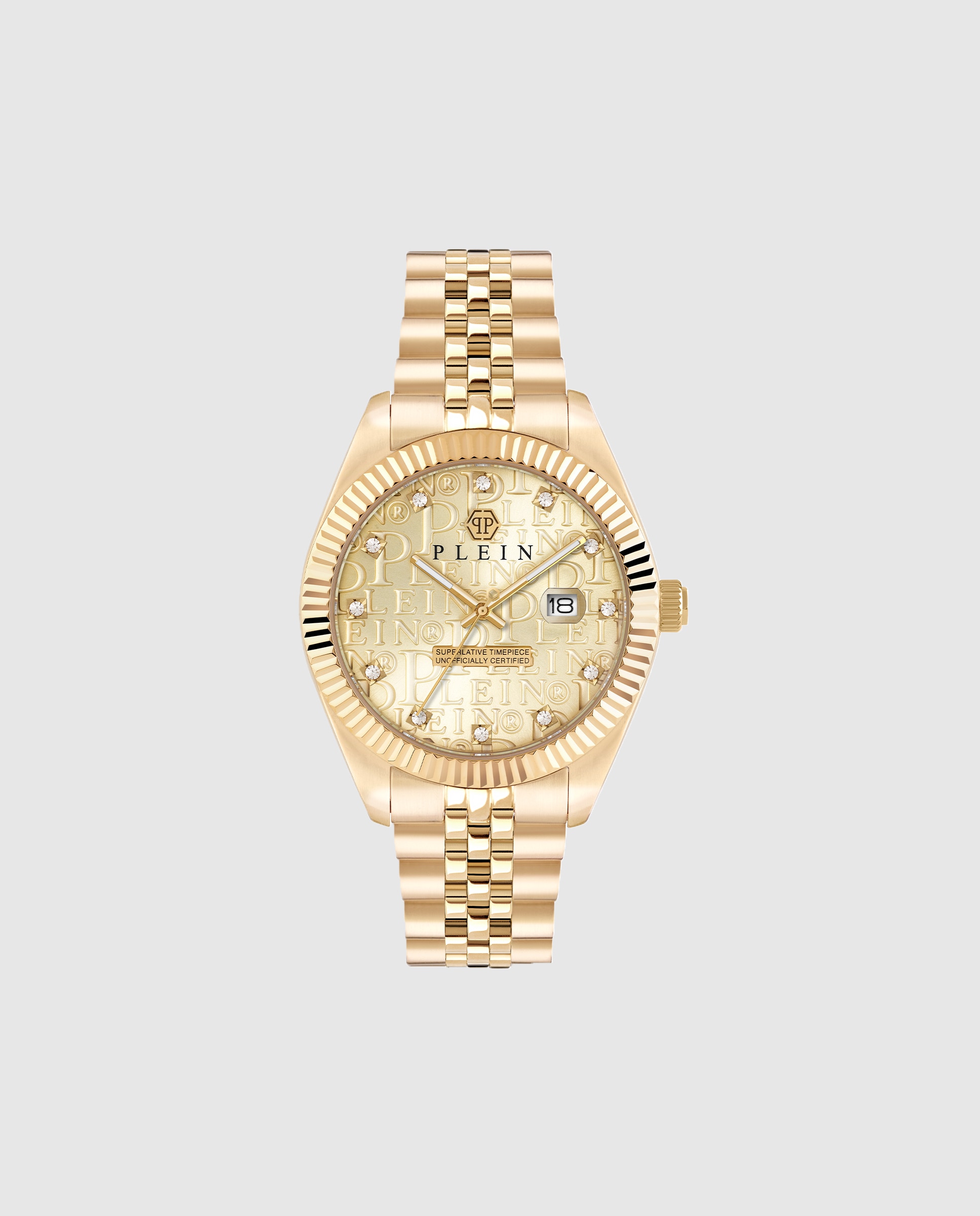 Philipp Plein - Reloj de hombre New date superlative PWMFA0525 de acero y correa dorada.