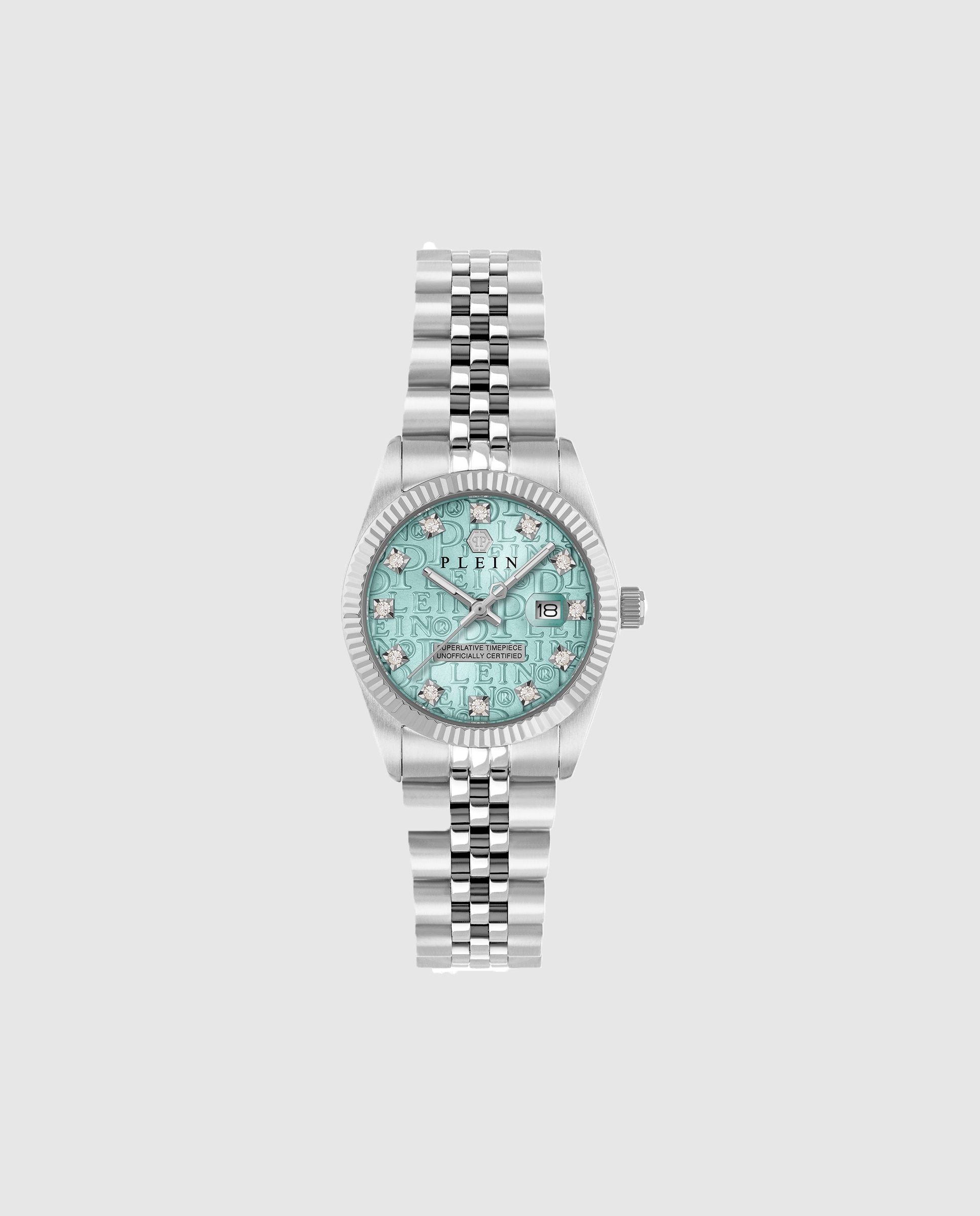 Philipp Plein - Reloj de mujer New date superlative PWNFA0225 de acero y correa plateada/gris.