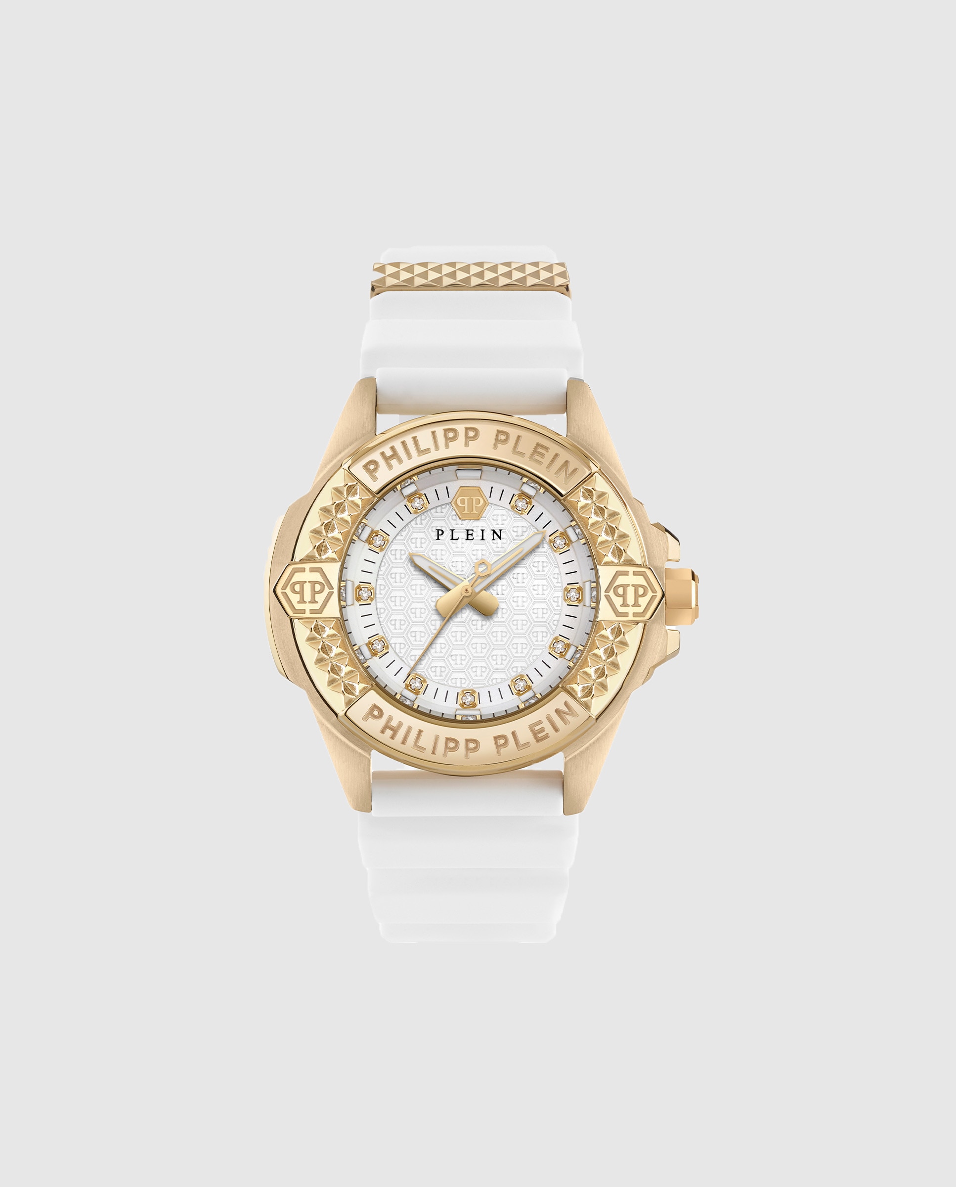 Philipp Plein - Reloj de mujer The $kull PWOFA0125 de silicona y correa blanca.