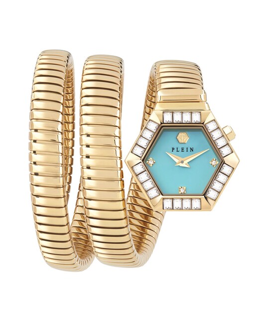 Imagen 0 de Reloj de mujer $nake hexagon PWZAA0825 de acero y correa dorada