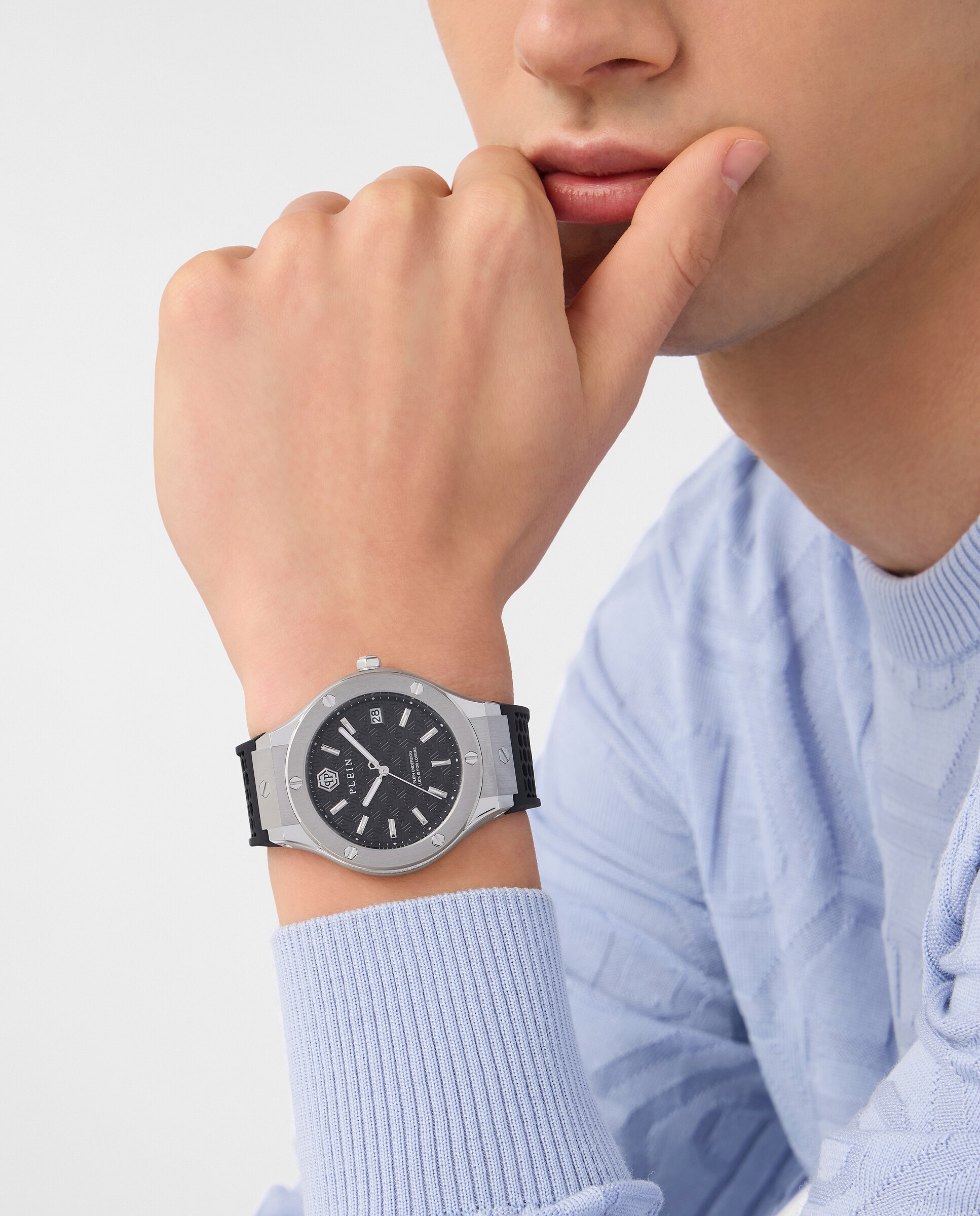 Reloj de hombre new gent line pwufa0125 de silicona y correa negra - Philipp Plein - Negro Negro-4