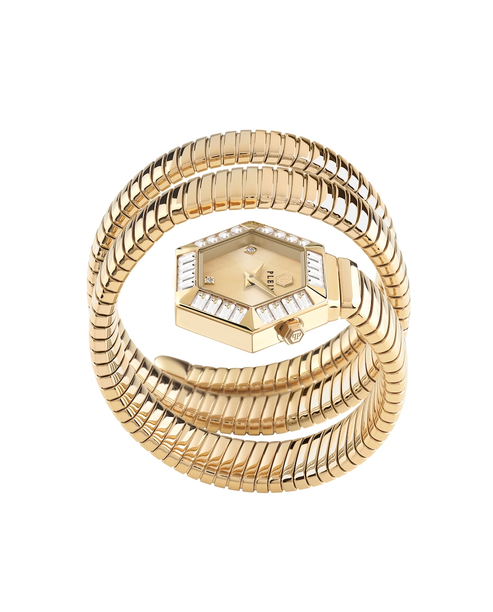 Reloj de mujer $nake hexagon PWZAA1025 de acero y correa dorada Oro-2