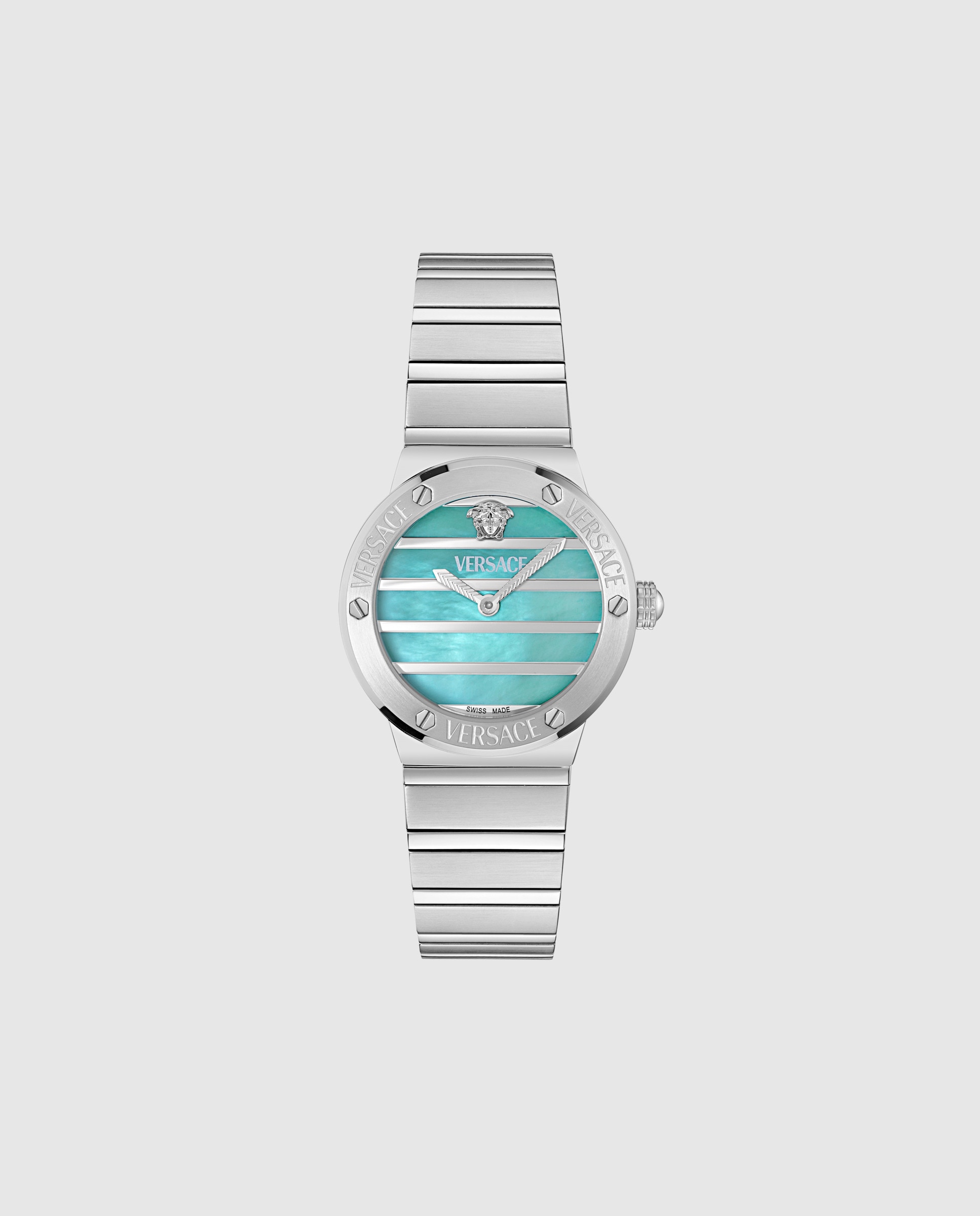Imagen 0 de Reloj de mujer greca logo pearl ve0s00225 de acero y correa plateada/gris Plata