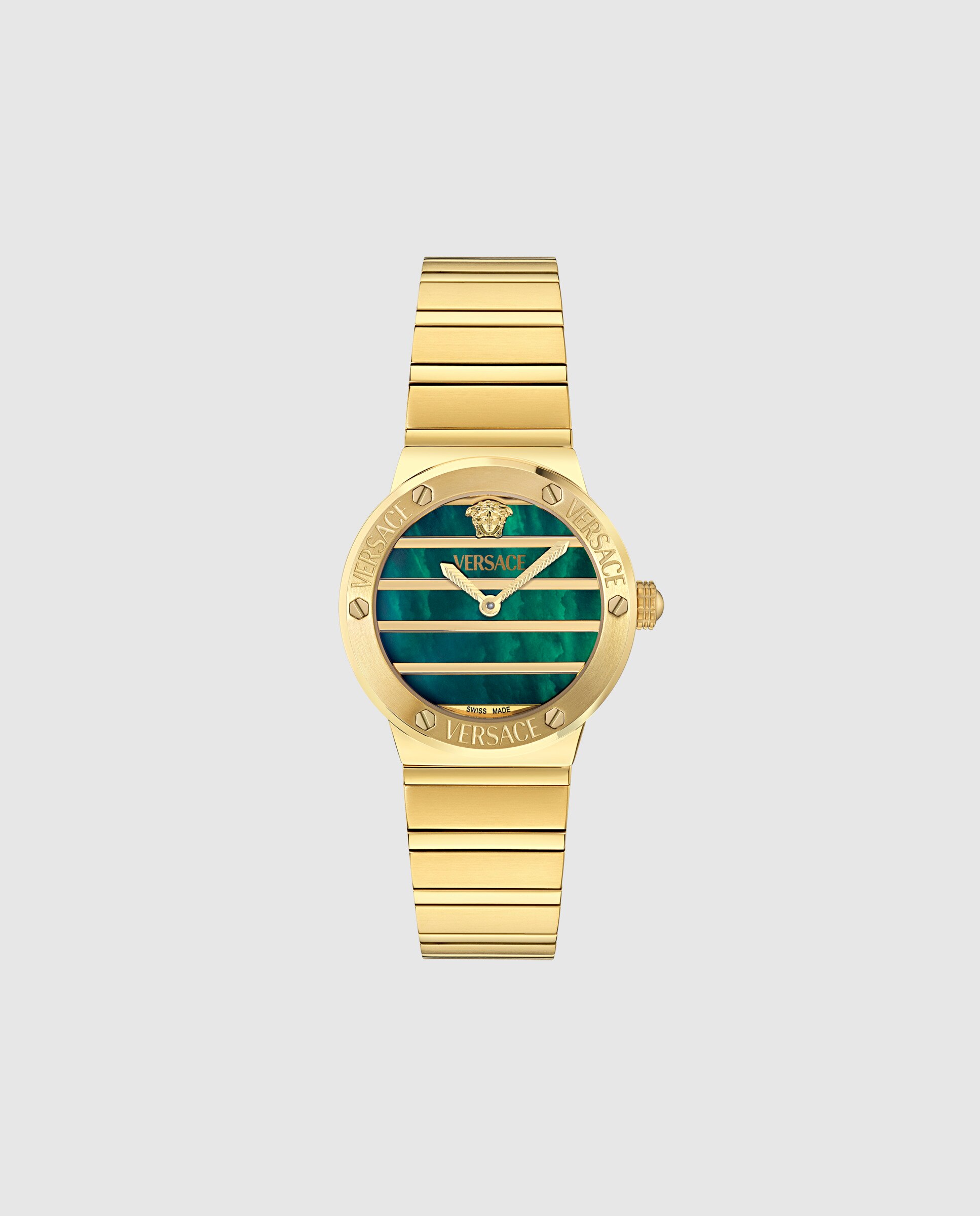 Imagen 0 de Reloj de mujer greca logo pearl ve0s00425 de acero y correa dorada Oro