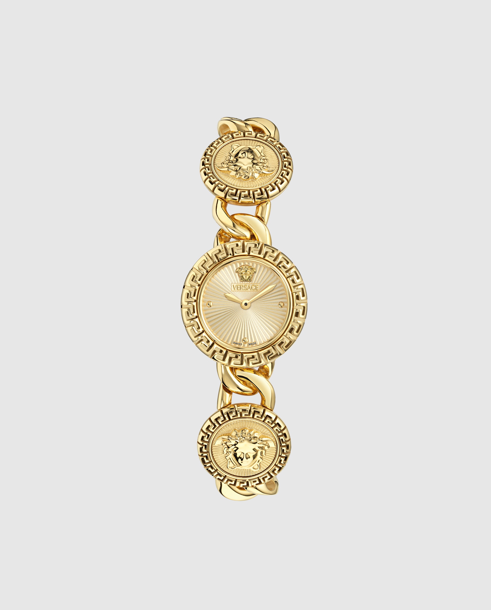 Imagen 0 de Reloj de mujer la greca stud icon ve0q00425 de acero y correa dorada Oro