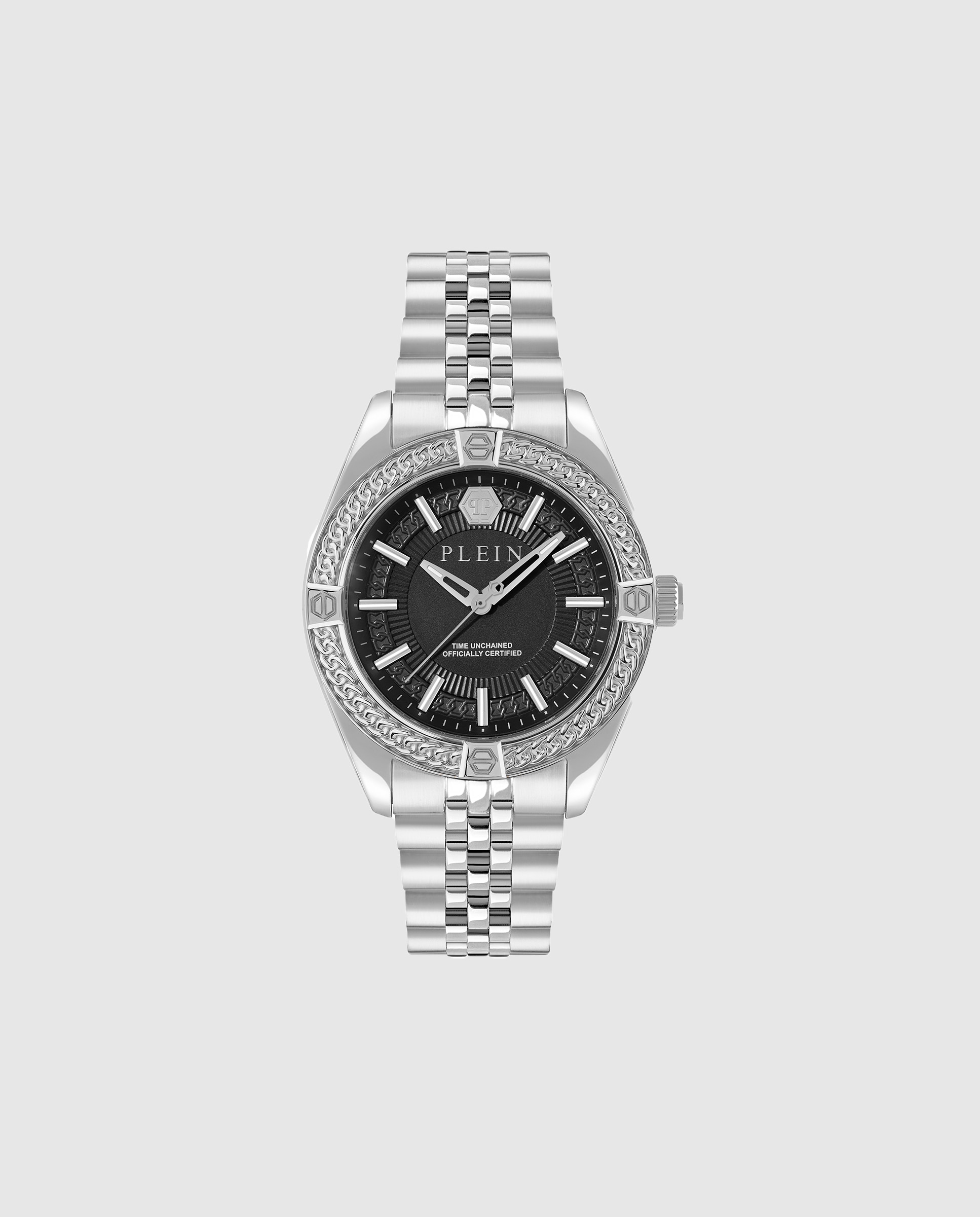 Relógio Plein Icon Chain Pwzfa0125 de Aço e Correia Prateada/cinzento Prata-1