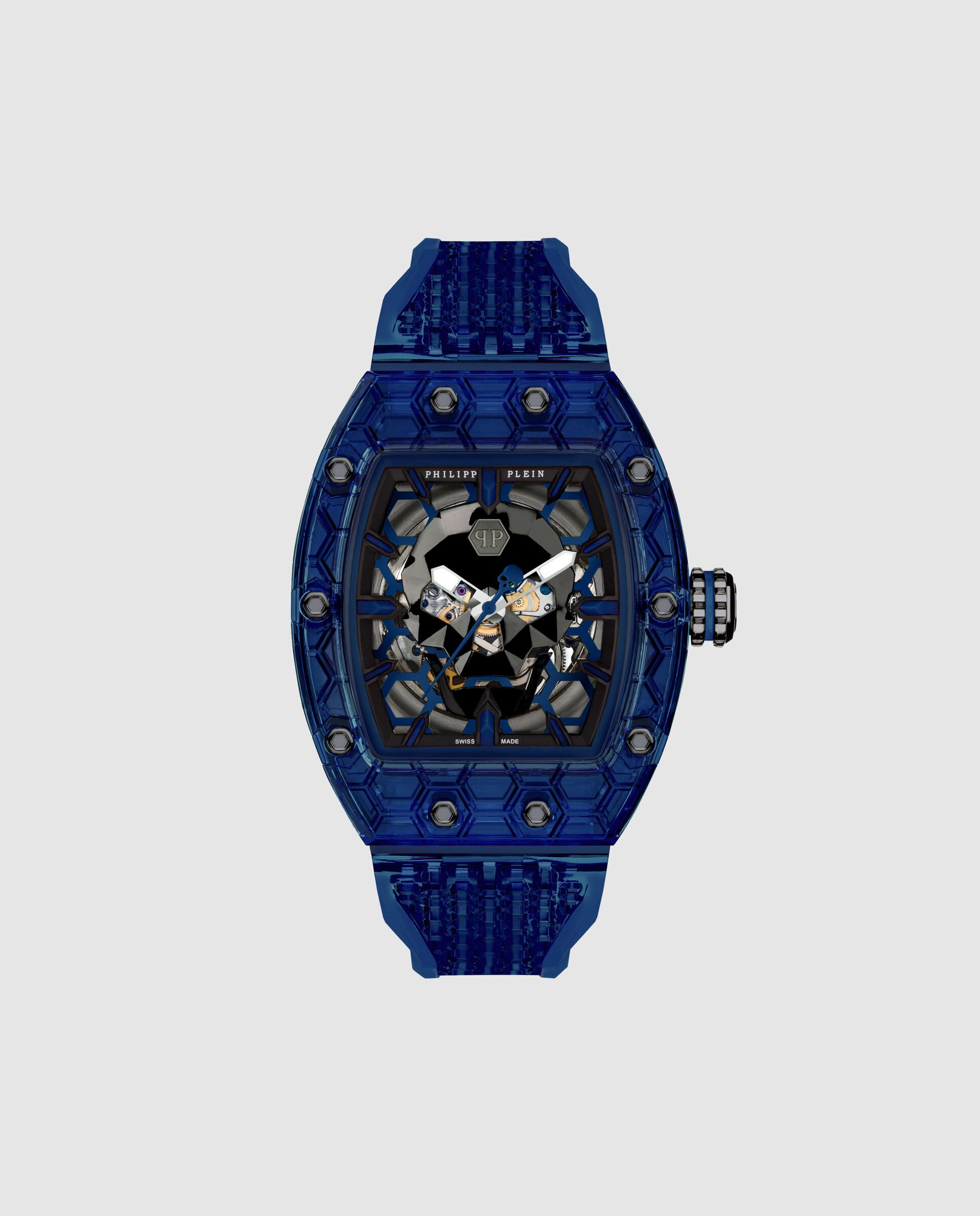 Imagen 0 de Reloj de hombre crypto king pwqaa1525 automático de pu transparente y correa transparente Azul