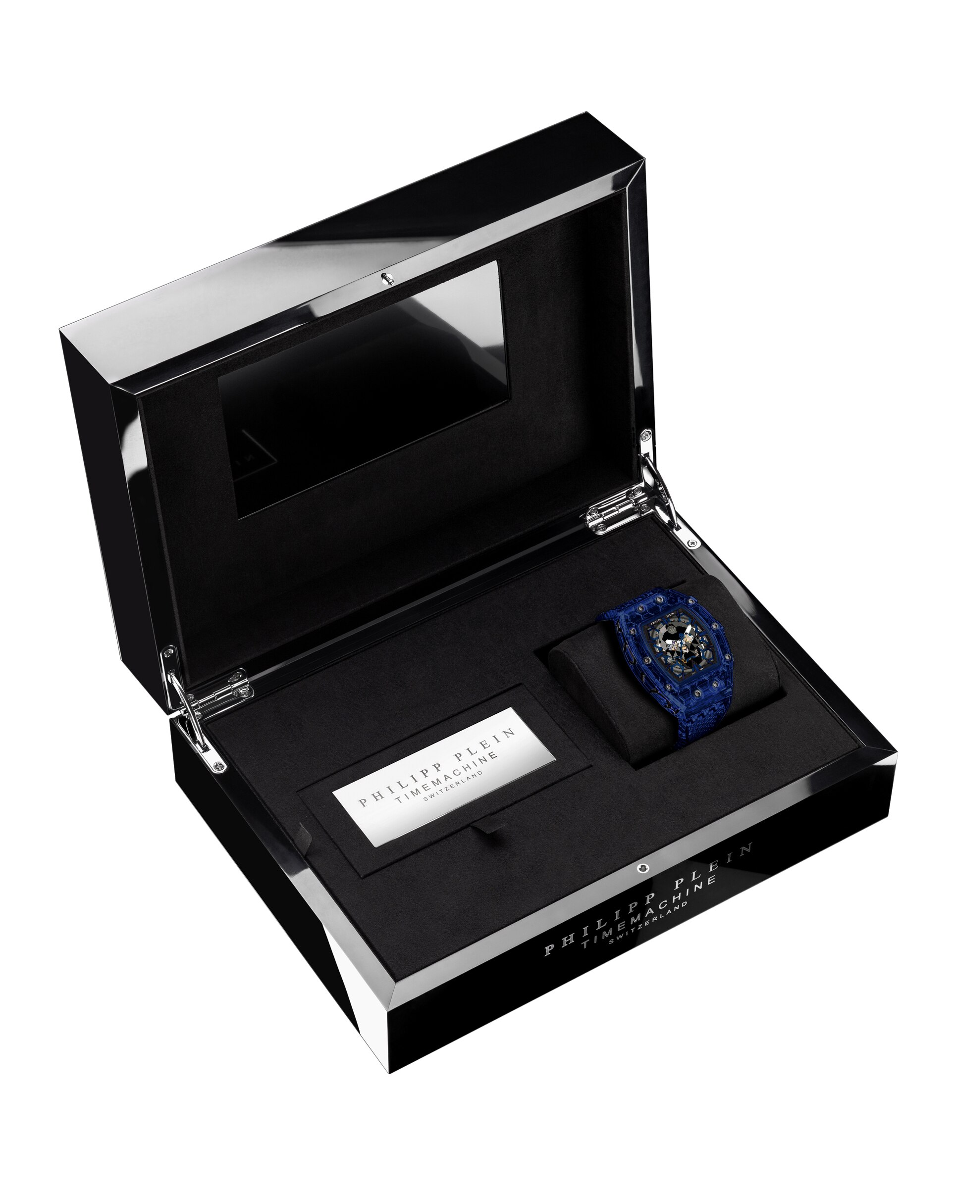 Reloj de hombre crypto king pwqaa1525 automático de pu transparente y correa transparente - Philipp Plein - Azul Azul-3