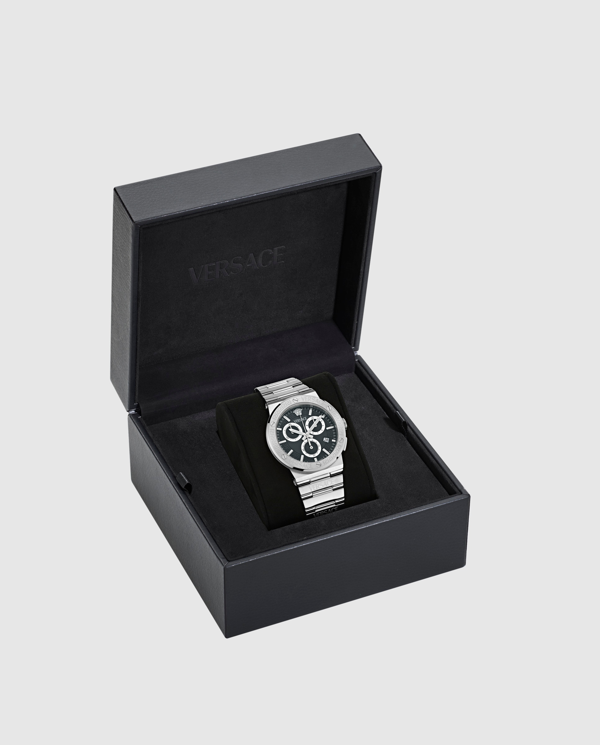 Reloj unisex greca logo chrono vekma0325 de acero y correa plateada/gris - Versace - Plata Plata-4