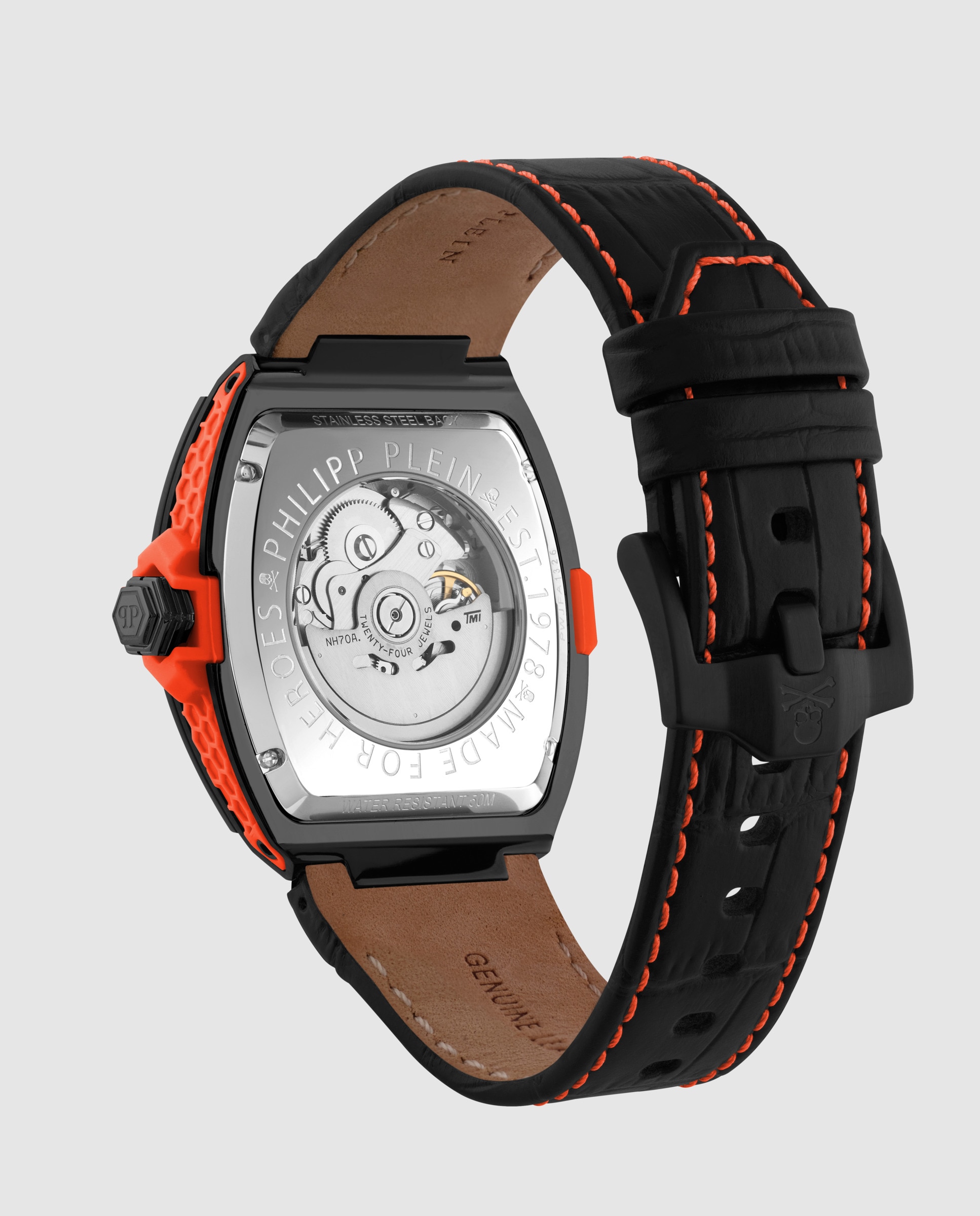 Reloj de hombre the skeleton 2 0 pwjfa1326 automático de piel y correa negra - Philipp Plein - Negro Negro-3
