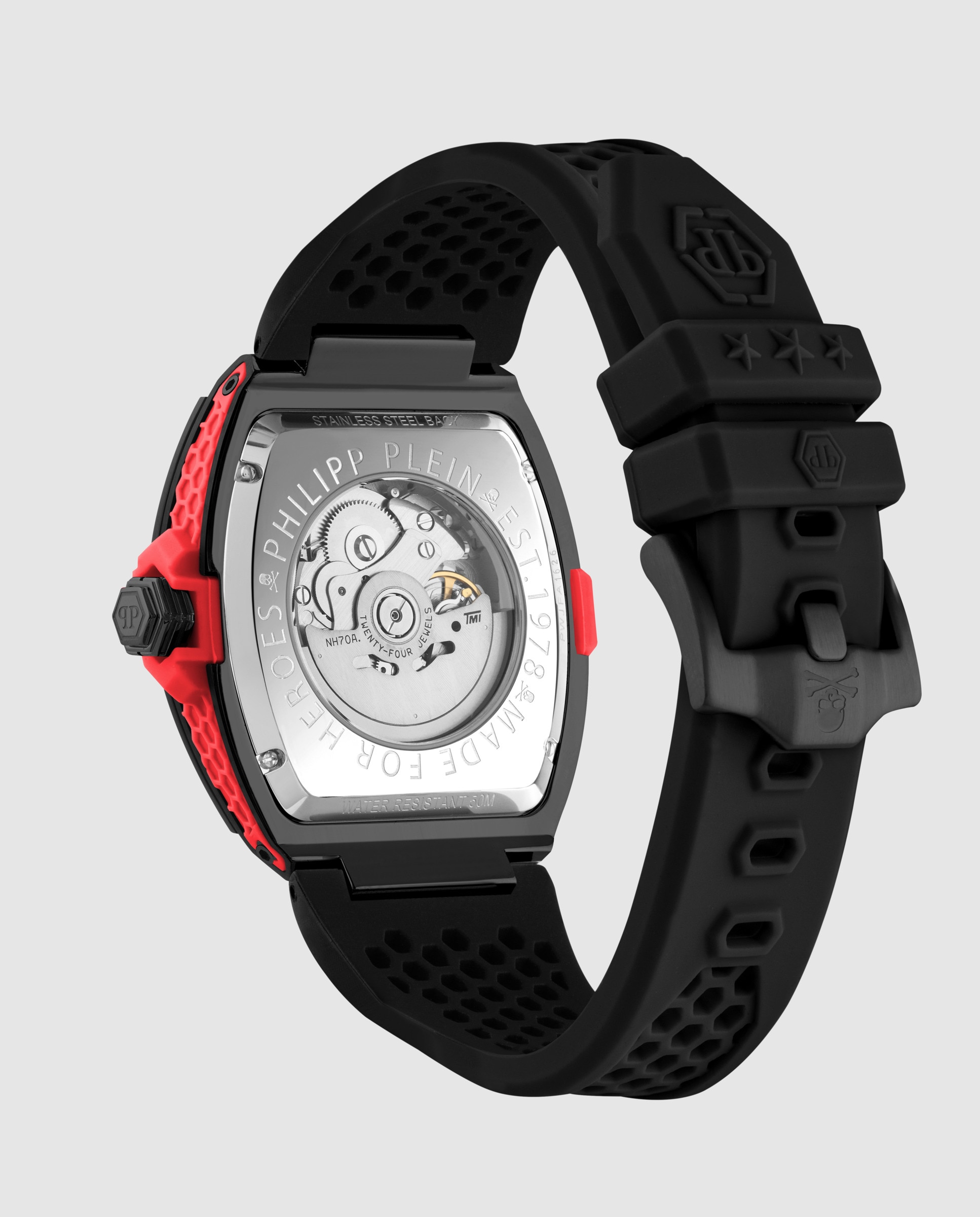Reloj de hombre the skeleton 2 0 pwjfa1626 automático de piel y correa negra - Philipp Plein - Negro Negro-3