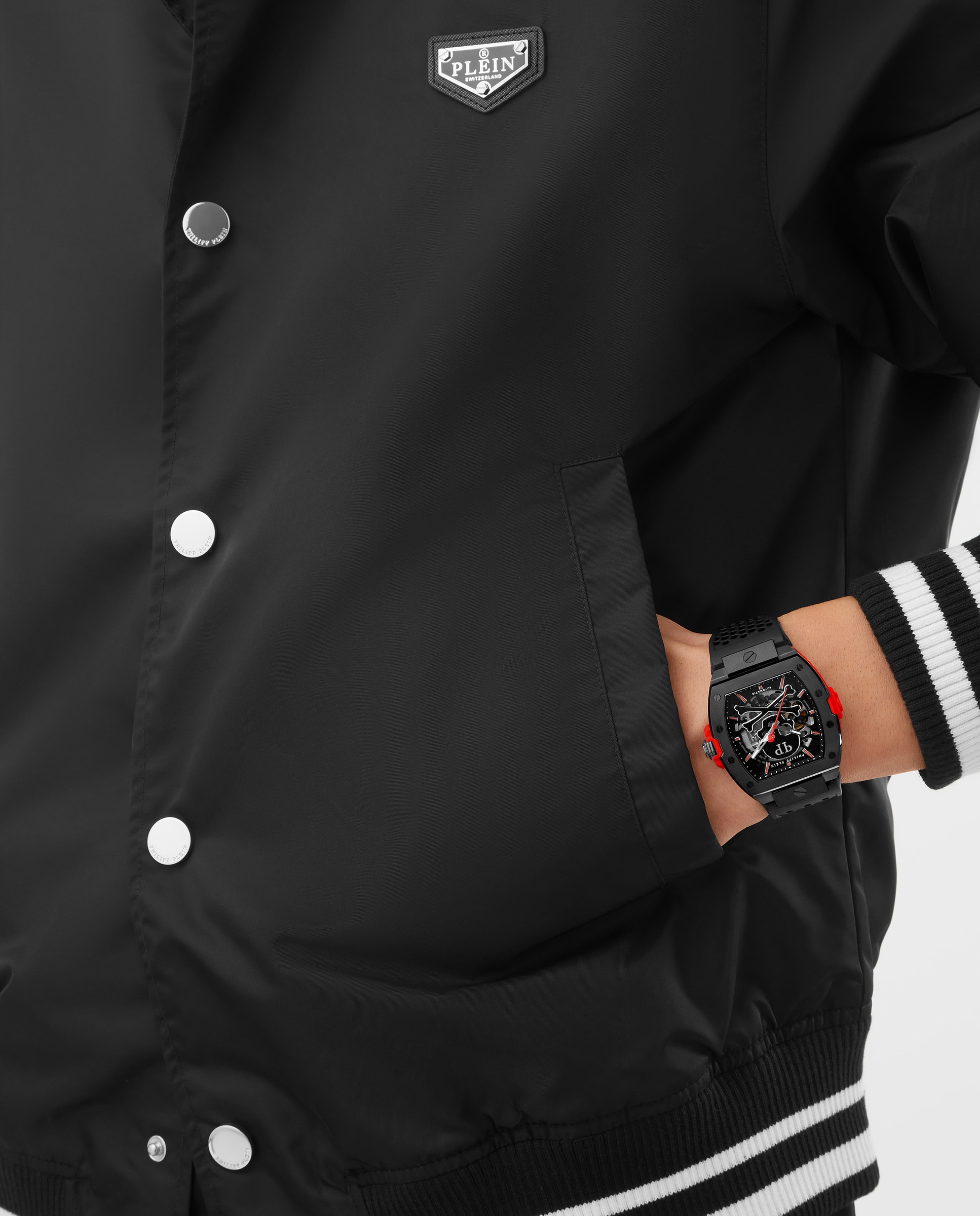 Reloj de hombre the skeleton 2 0 pwjfa1626 automático de piel y correa negra - Philipp Plein - Negro Negro-4